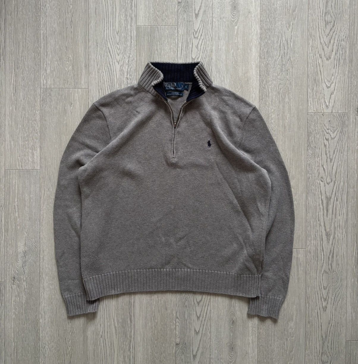 Polo Ralph Lauren × RRL Ralph Lauren × Vintage 90s Polo Ralph Lauren 1/3 Zip Sweater Size US L / EU 52-54 / 3 - 1 Thumbnail