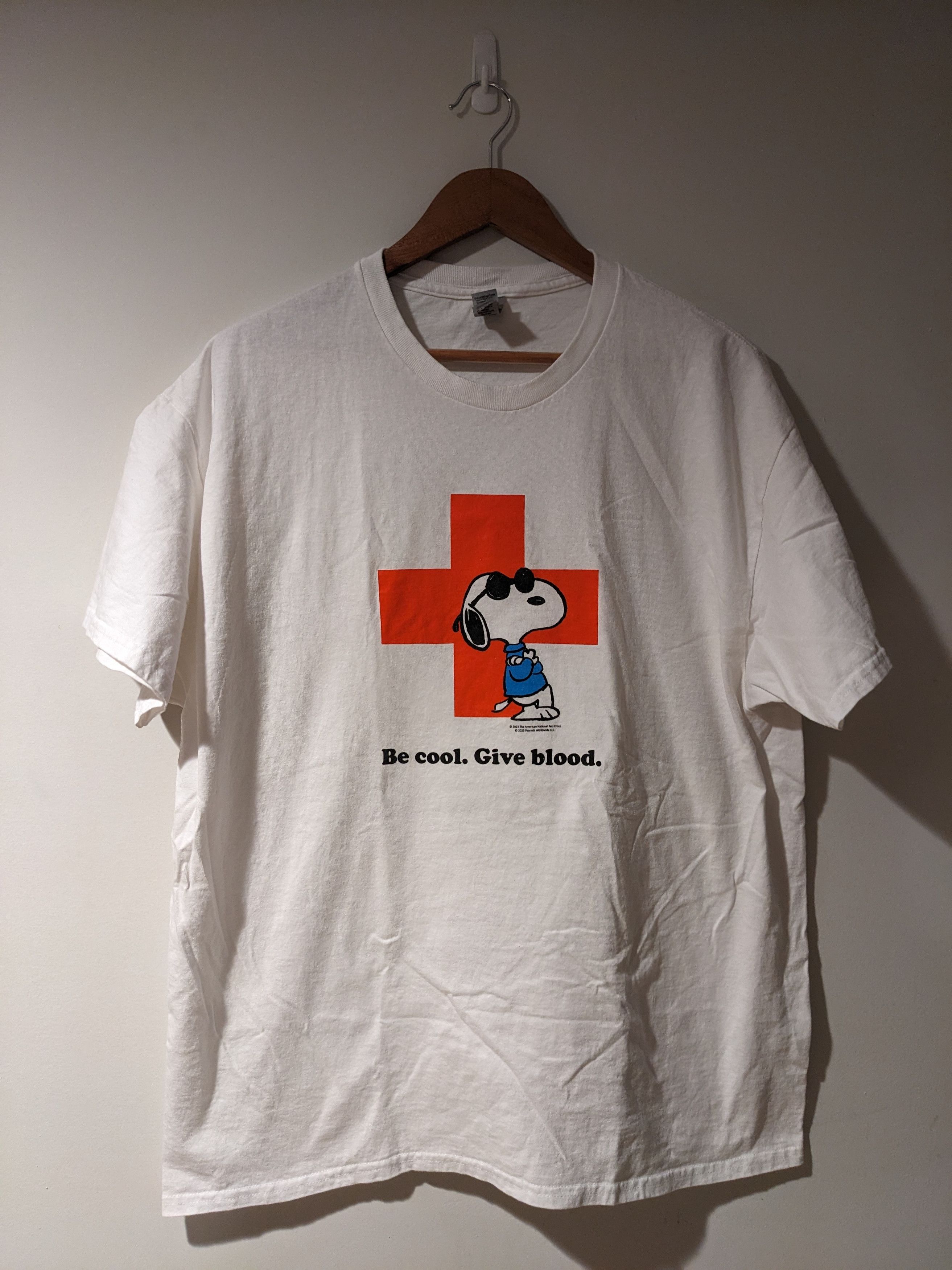 Peanuts American Red Cross Snoopy Peanuts Be Cool Give Blood TShirt