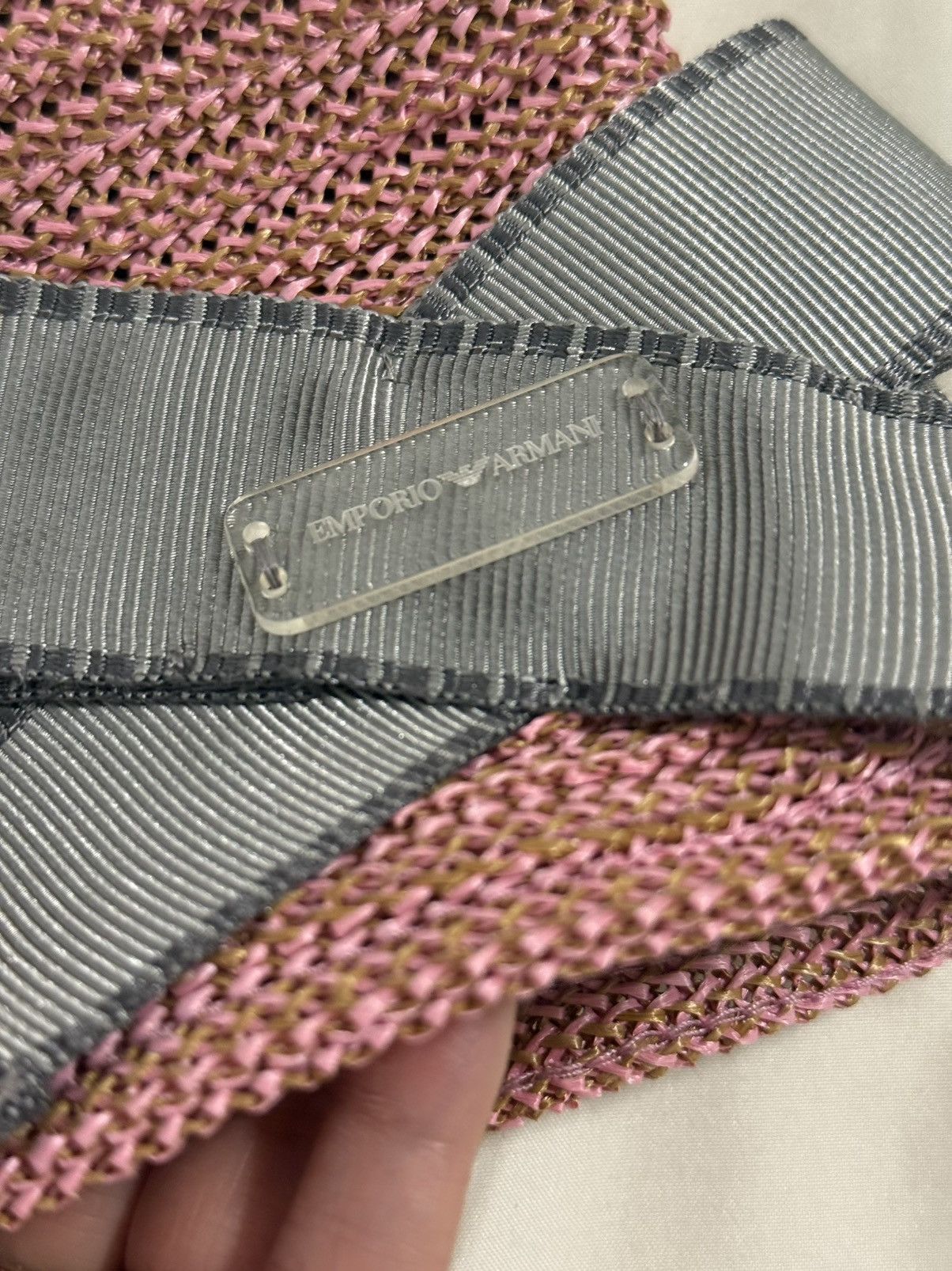 Emporio Armani Emporio Armani women Woven bucket hat with Gray ribbon&a bow Size ONE SIZE - 5 Thumbnail