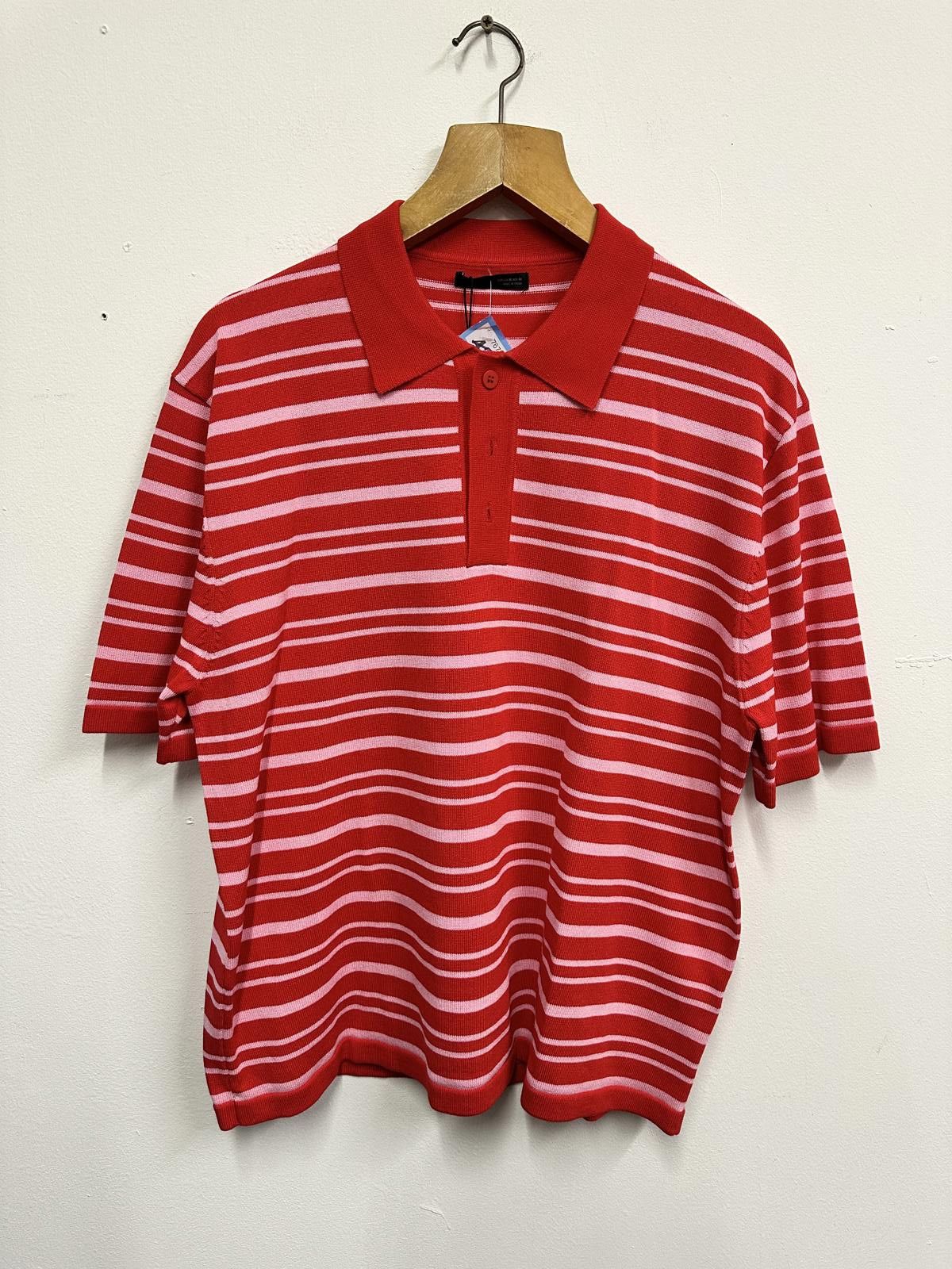Zara Zara Red and Pink Striped Polo Shirt Size M / US 6-8 / IT 42-44 - 1 Thumbnail