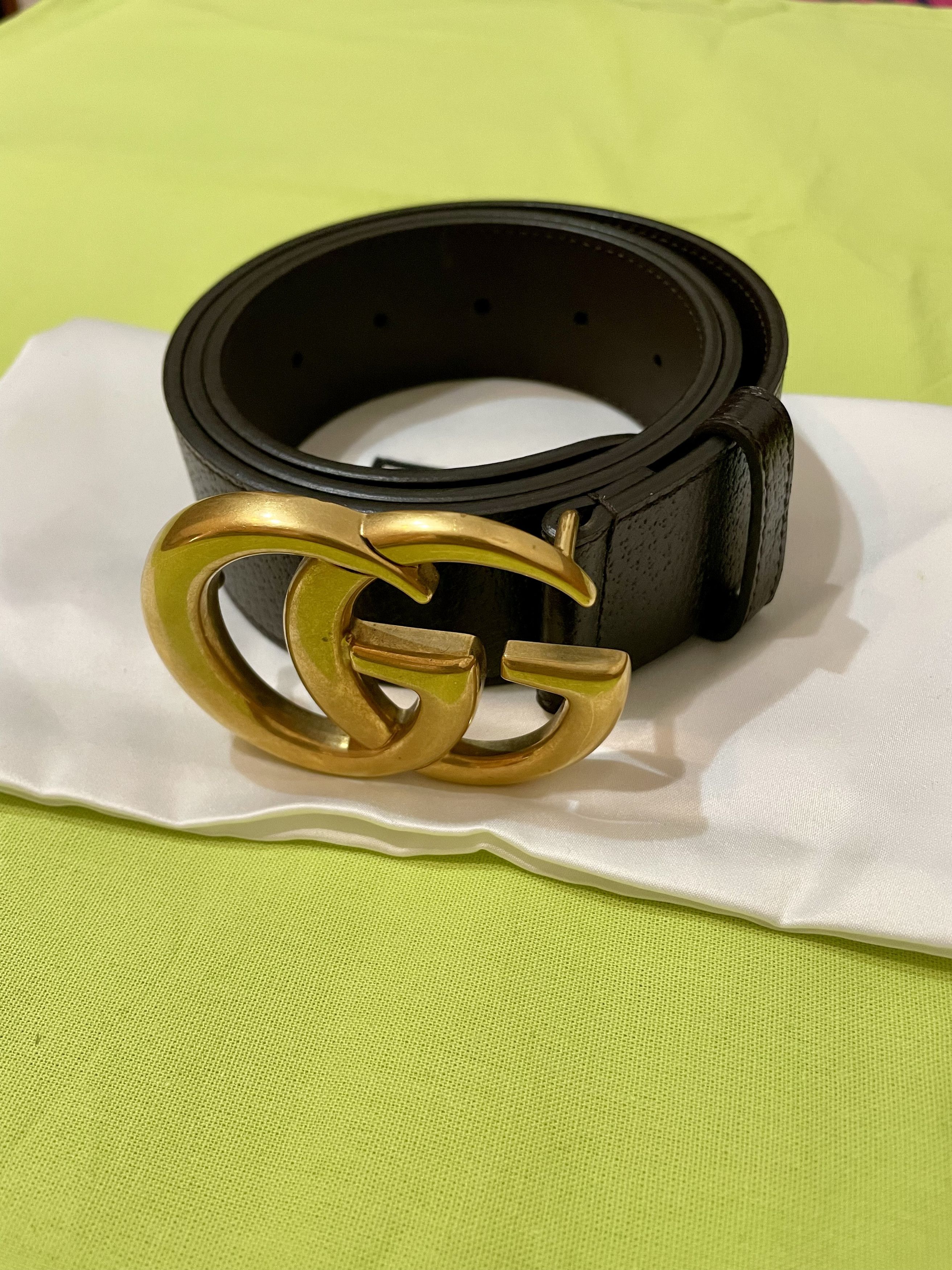 Gucci AUTHENTIC GUCCI 4CM DARK-BROWN FULL-GRAIN LEATHER BELT Size 34 - 3 Thumbnail