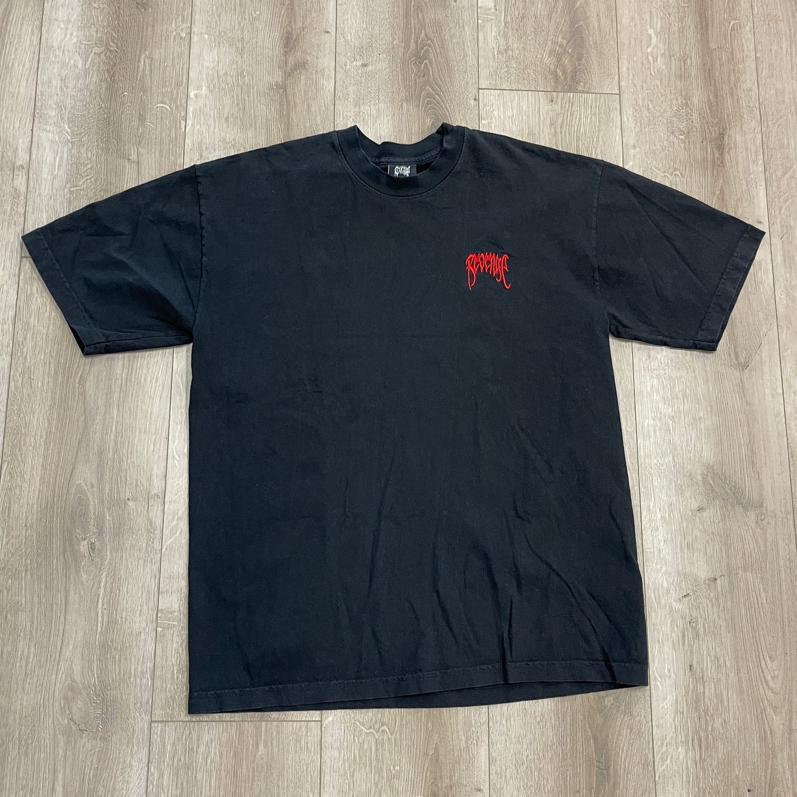 Revenge Revenge Logo Embroidered Black Red Tee T Shirt Size Large L Size US L / EU 52-54 / 3 - 1 Thumbnail
