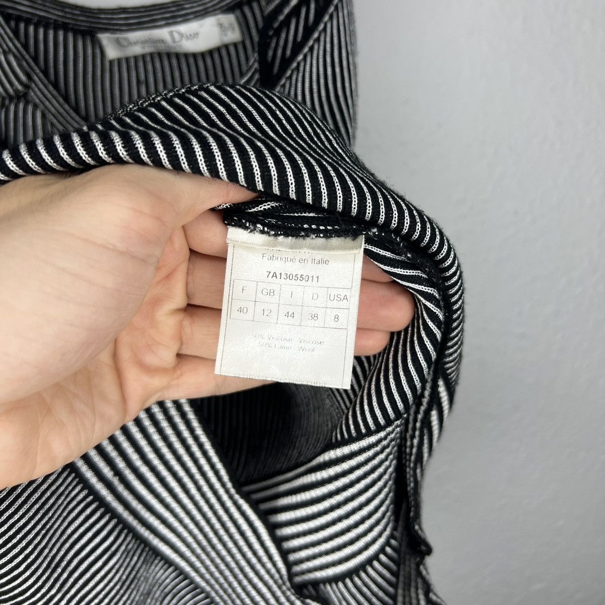Christian Dior Monsieur Christian Dior Paris Vintage Top Striped Buttons Black White Size M / US 6-8 / IT 42-44 - 5 Thumbnail