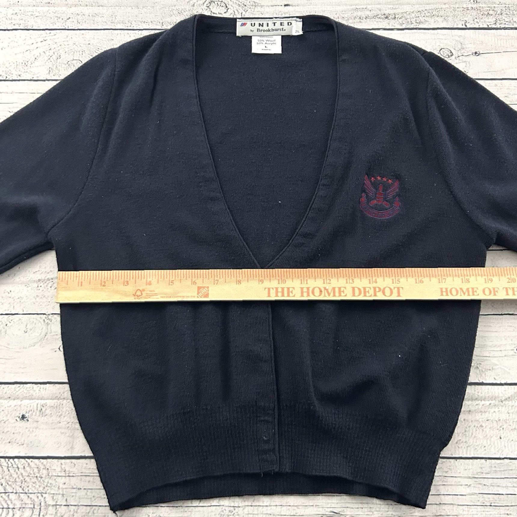 Vintage VTG United Airlines Cardigan Sweater Women's Large Wool Button Front Blue 90s Decade Casual Mens Womens Girls Boys Size L / US 10 / IT 46 - 4 Thumbnail