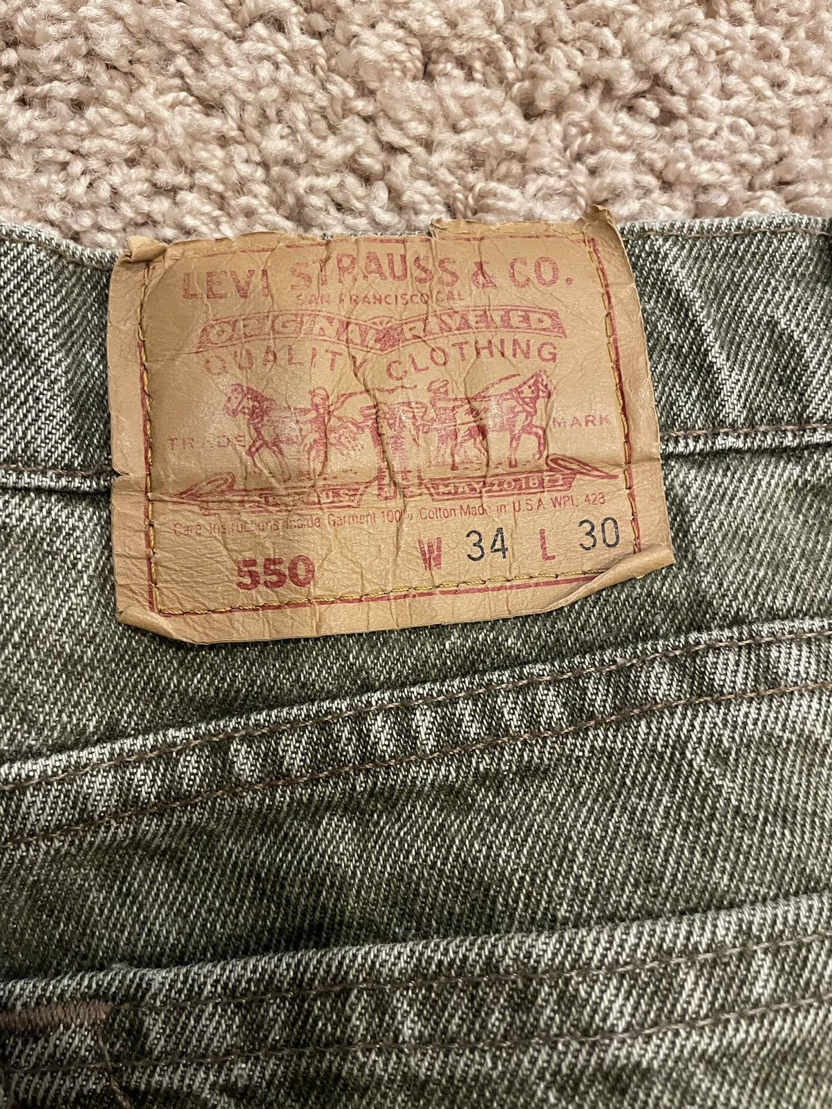 Levi's × Vintage Levi’s 550 Green Vintage Made in USA Size US 33 - 3 Thumbnail