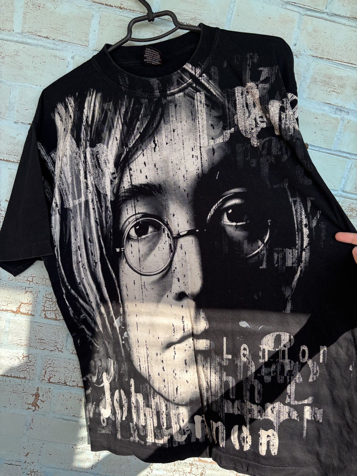 Vintage CRAZY VINTAGE JONH LENON ALL OVER PRINT 90s The beatles Size US XL / EU 56 / 4 - 2 Thumbnail