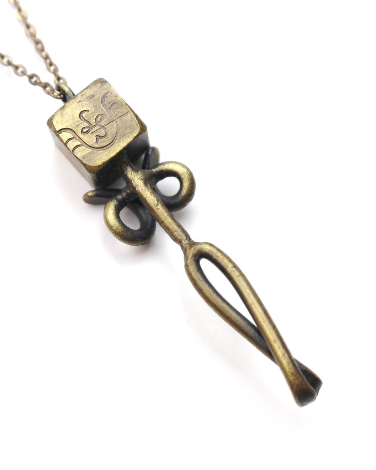 Hysteric Glamour 2000S JAPANESE MADE BRASS CUBE HEAD TOTEM NECKLACE Size ONE SIZE - 4 Thumbnail