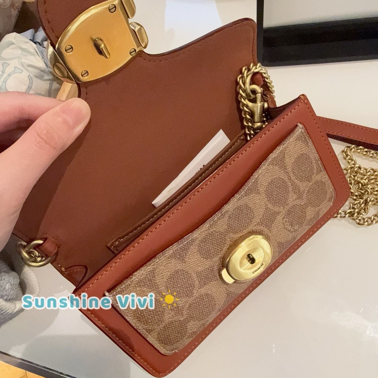 Coach NWT Coach Tabby Crossbody Wristlet Bag CK025 TAN RUST Size ONE SIZE - 7 Thumbnail