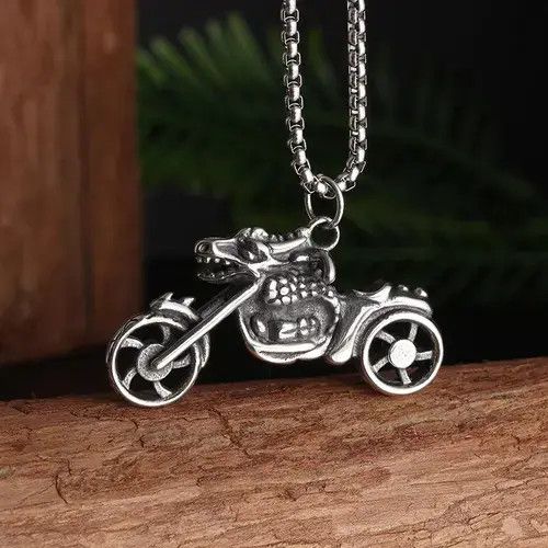 Jewelry Gothic Motorcycle Dragon Necklace Size ONE SIZE - 1 Thumbnail