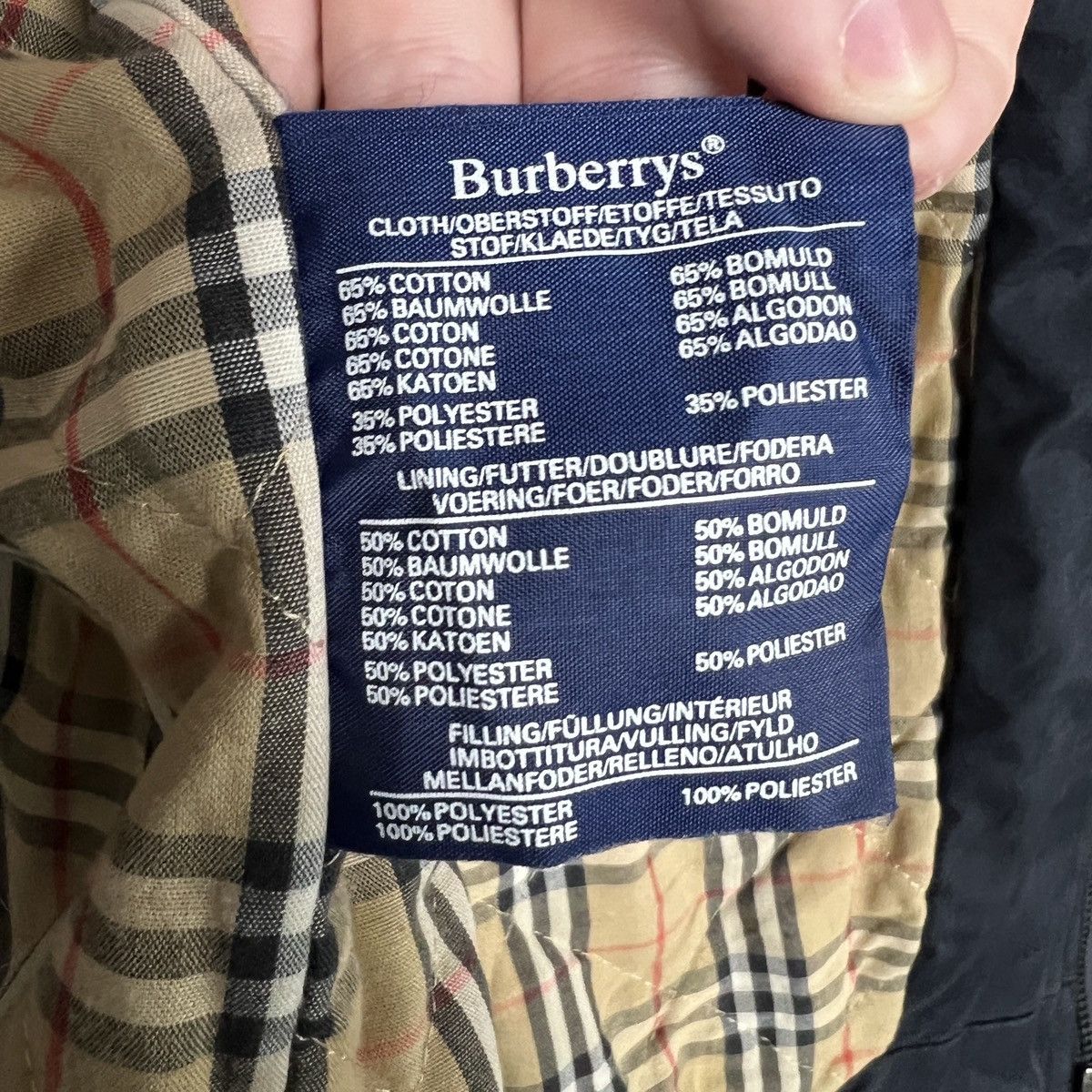 Vintage Burberry's Black Bomber Jacket w/ Check mens size M