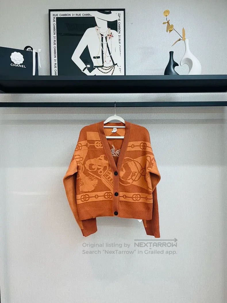 Hermes Hermes Orange Cashmere Cardigan Size S / US 4 / IT 40 - 1 Thumbnail