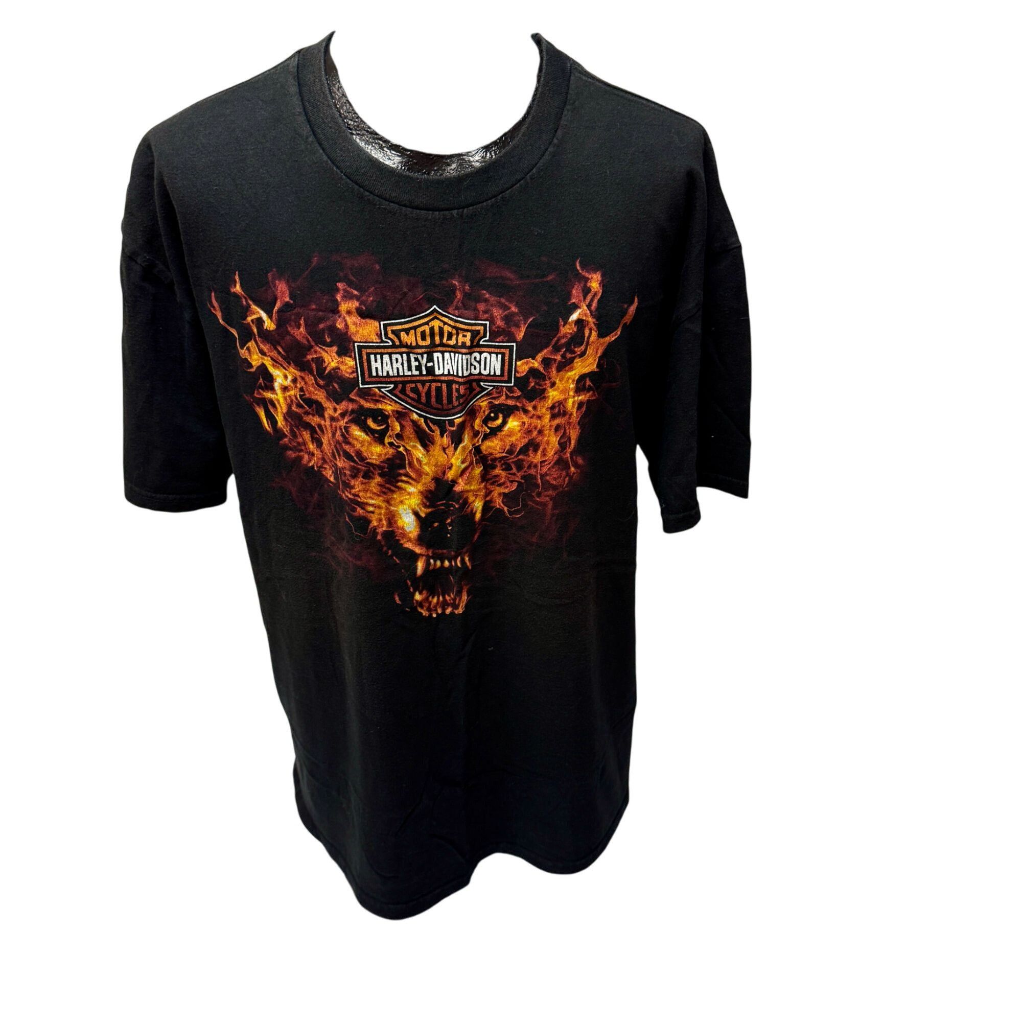 Harley Davidson H-D Motorcycle FLAMING WOLF Biker Las Vegas FIRE DICE Gamble Size US XXL / EU 58 / 5 - 2 Thumbnail