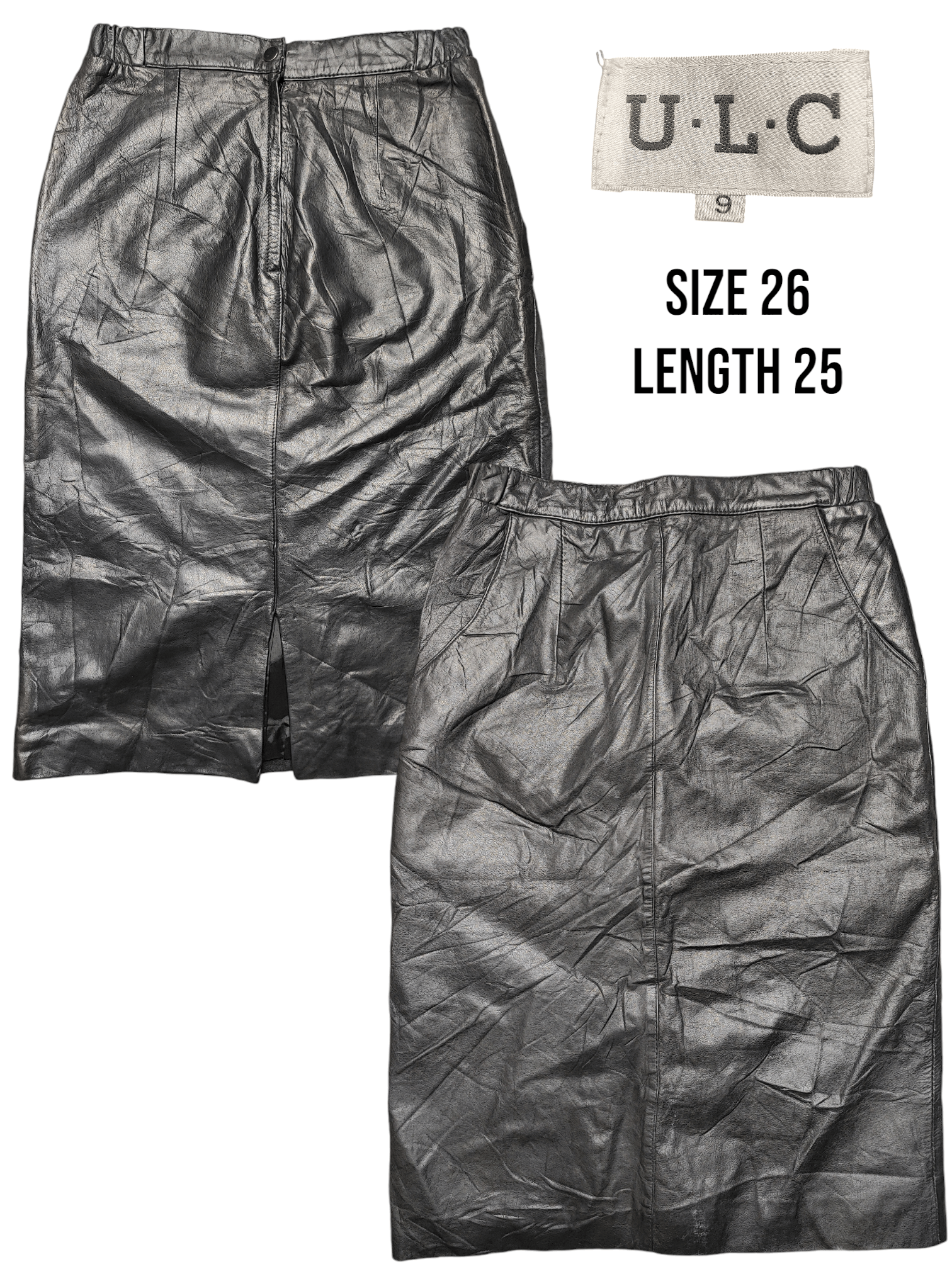 Japanese Brand Leather Skirt by U.L.C Size 27" / US 4 / IT 40 - 1 Thumbnail