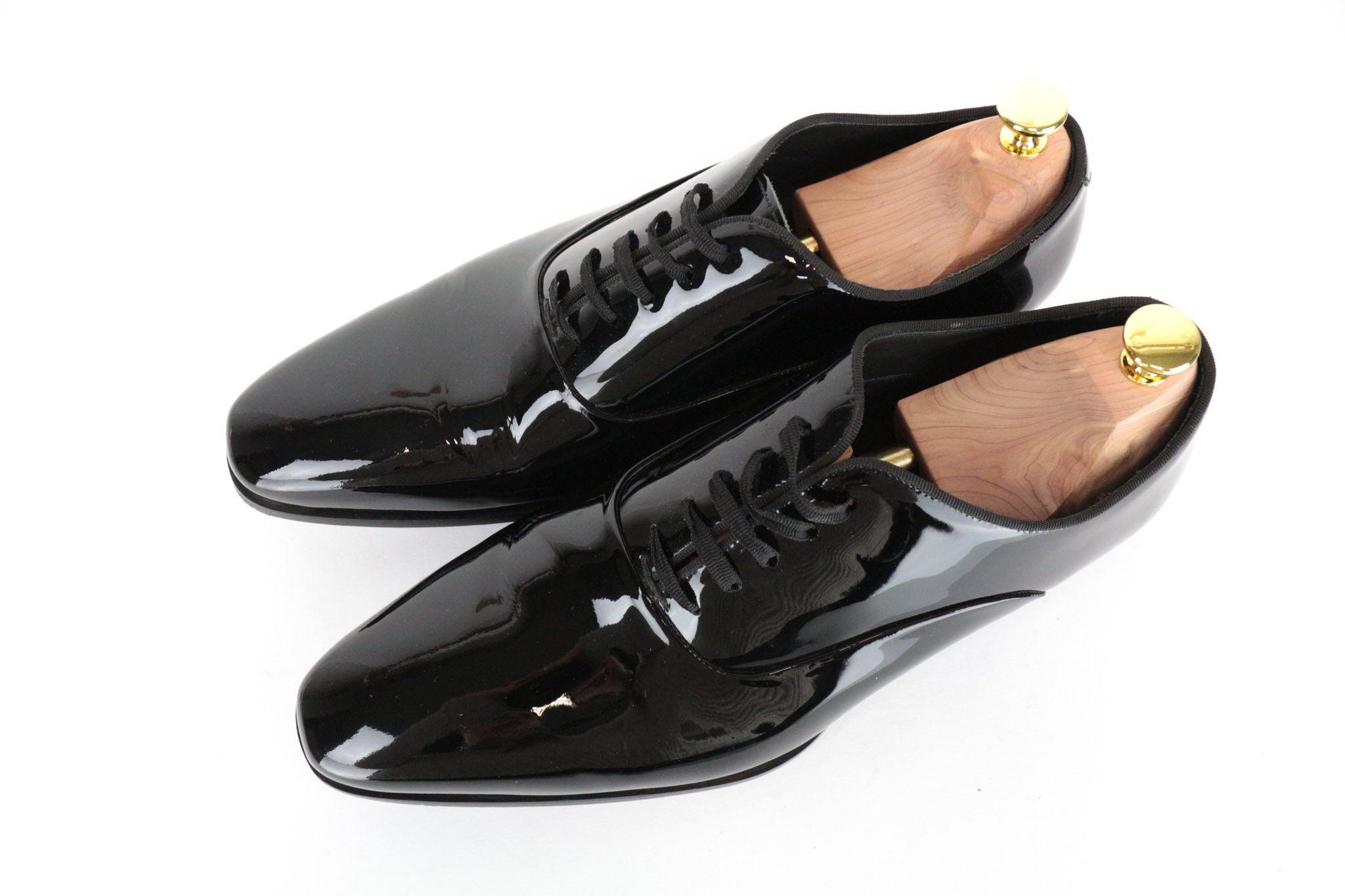 image of Suitsupply Eu43 Black Lacquered Formal Low-Top Casual Shoes 68280, Men's (Size 10)