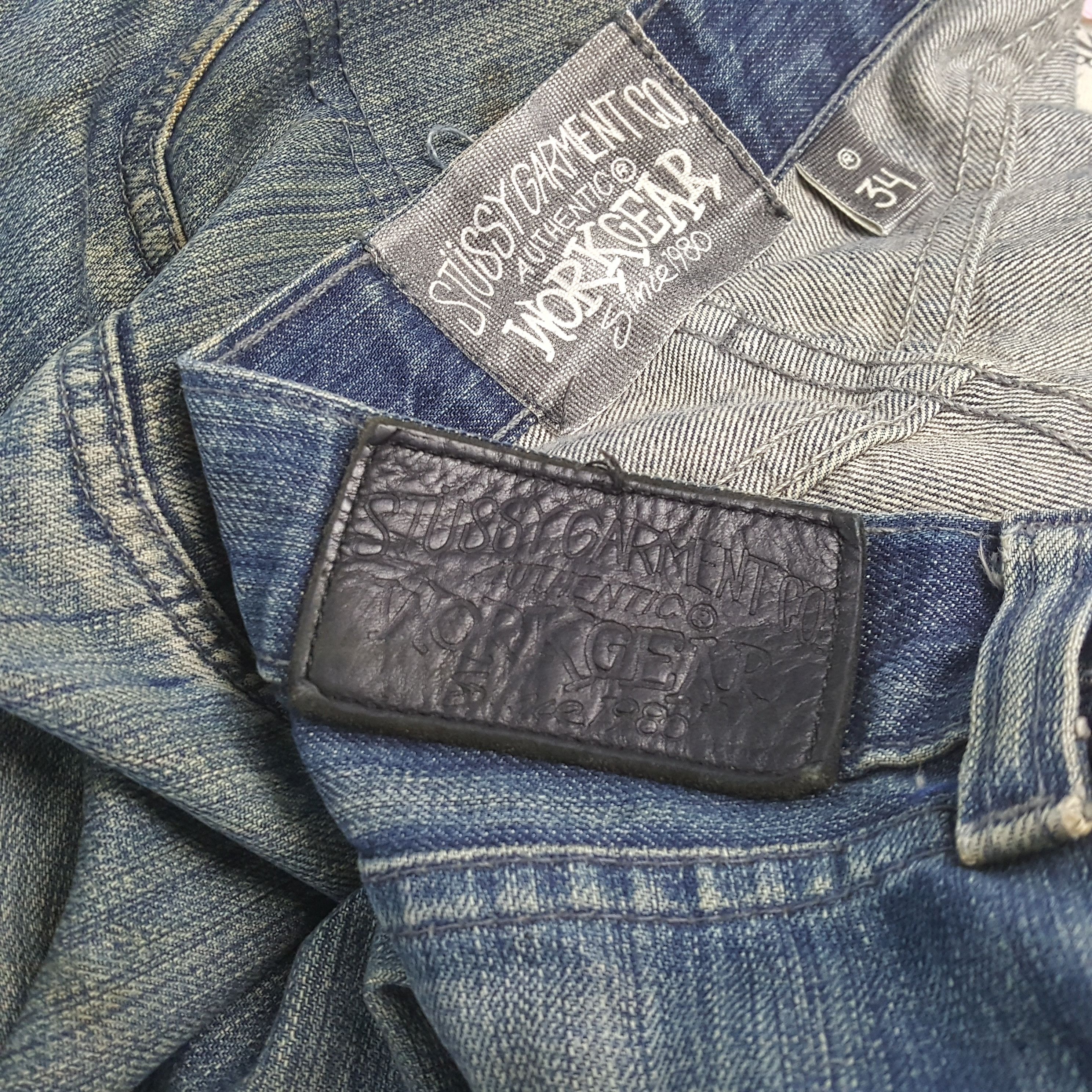Stussy × Vintage Vintage STUSSY Streetwear Skateboard Logo Custom Style Jean Size US 33 - 14 Thumbnail
