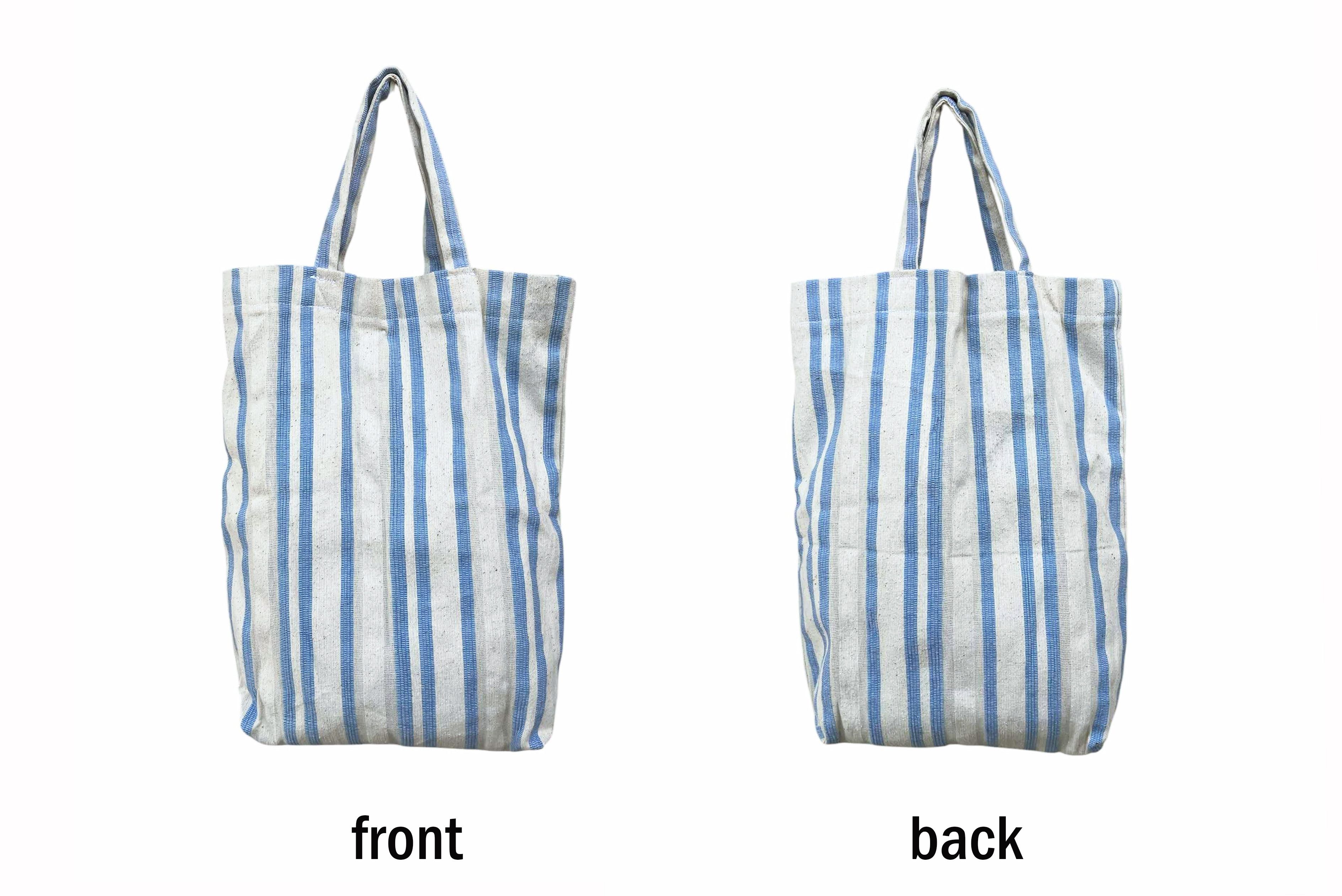Vintage Vintage Handmade woven vertical striped Top Handle large Bag Size ONE SIZE - 3 Thumbnail