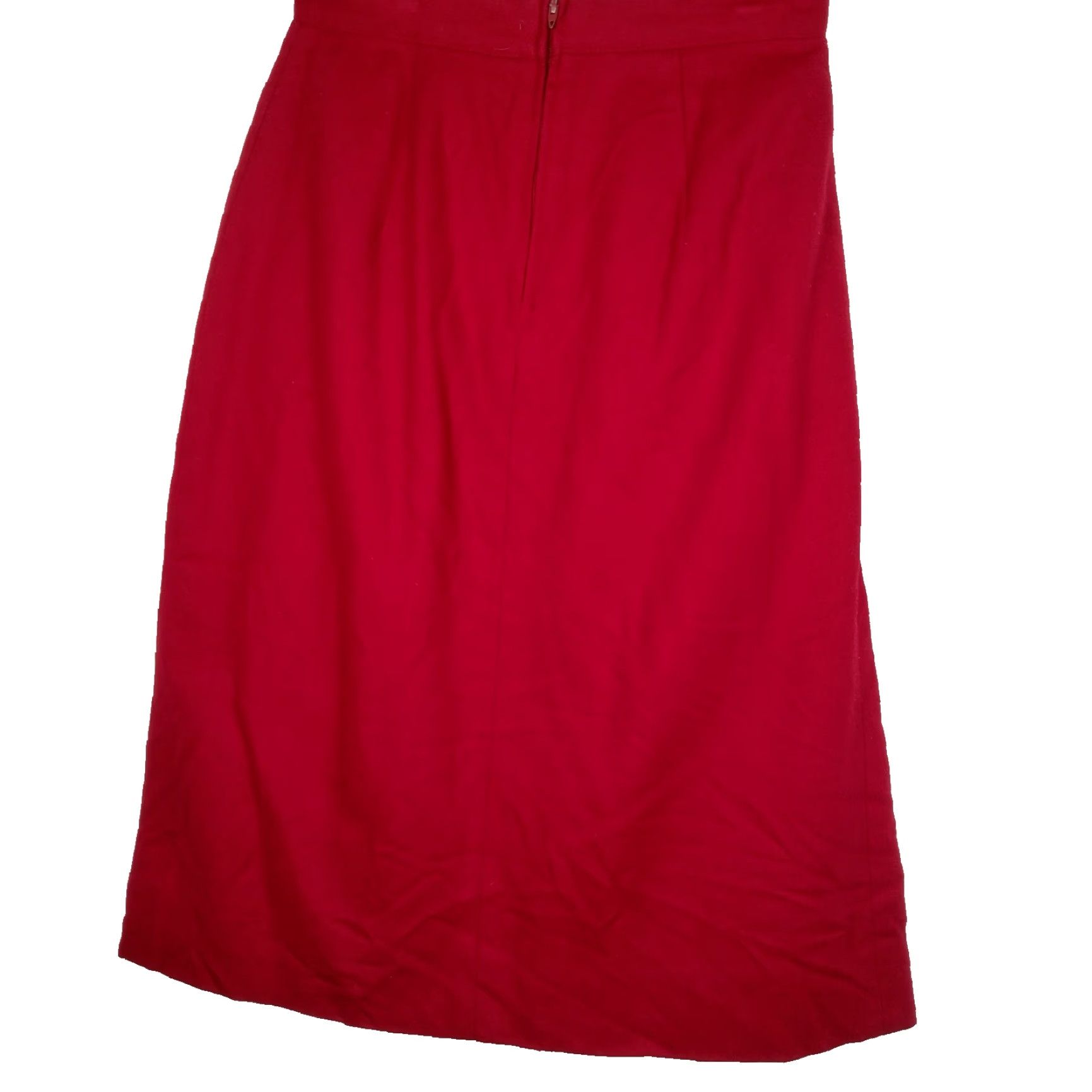 Vintage VINTAGE Pant-her Wool Pencil Skirt Women 26" Waist Red Midi Lined Office Wear Business Classic Size 26" / US 2 / IT 38 - 2 Thumbnail