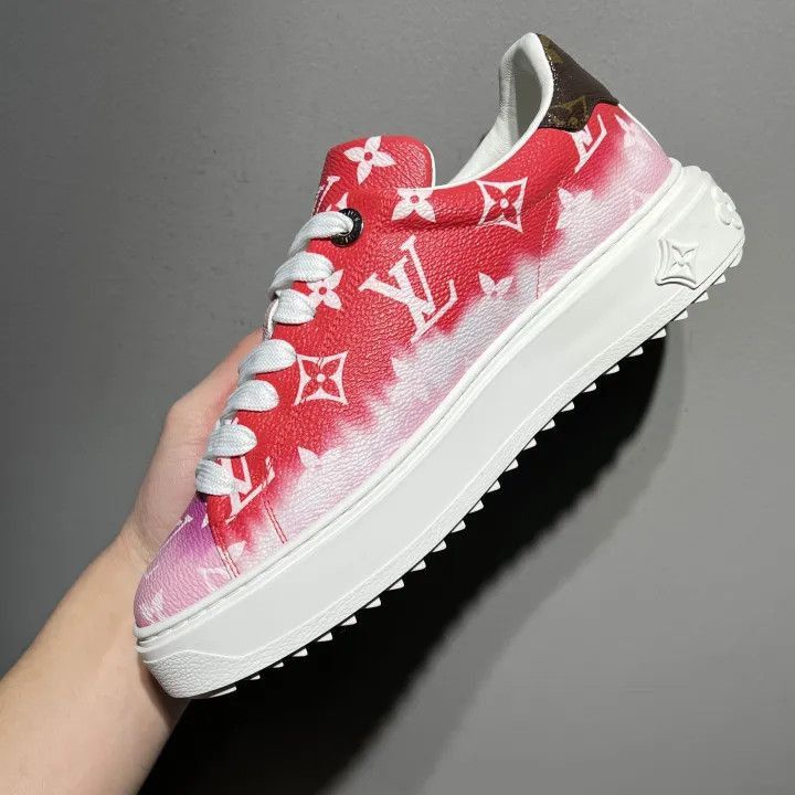 Louis Vuitton Louis Vuitton Red and White Casual Sneakers -2508 Size US 6 / IT 36 - 3 Thumbnail