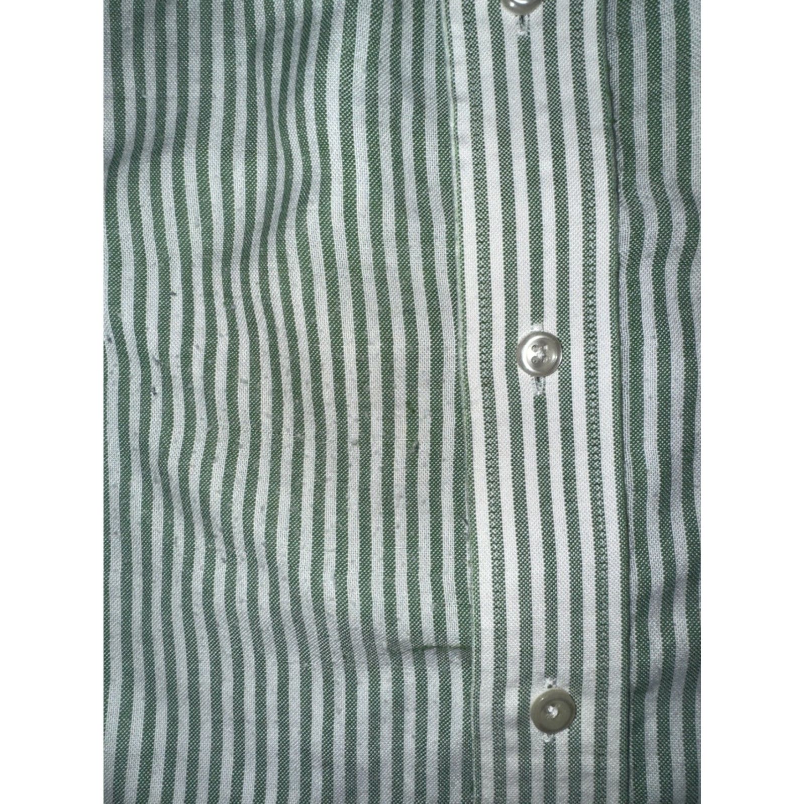 Stafford VINTAGE Strafford Striped Oxford Shirt 17 32-33 Green White Distressed Dress Shirt Men Regular Size US XL / EU 56 / 4 - 3 Thumbnail