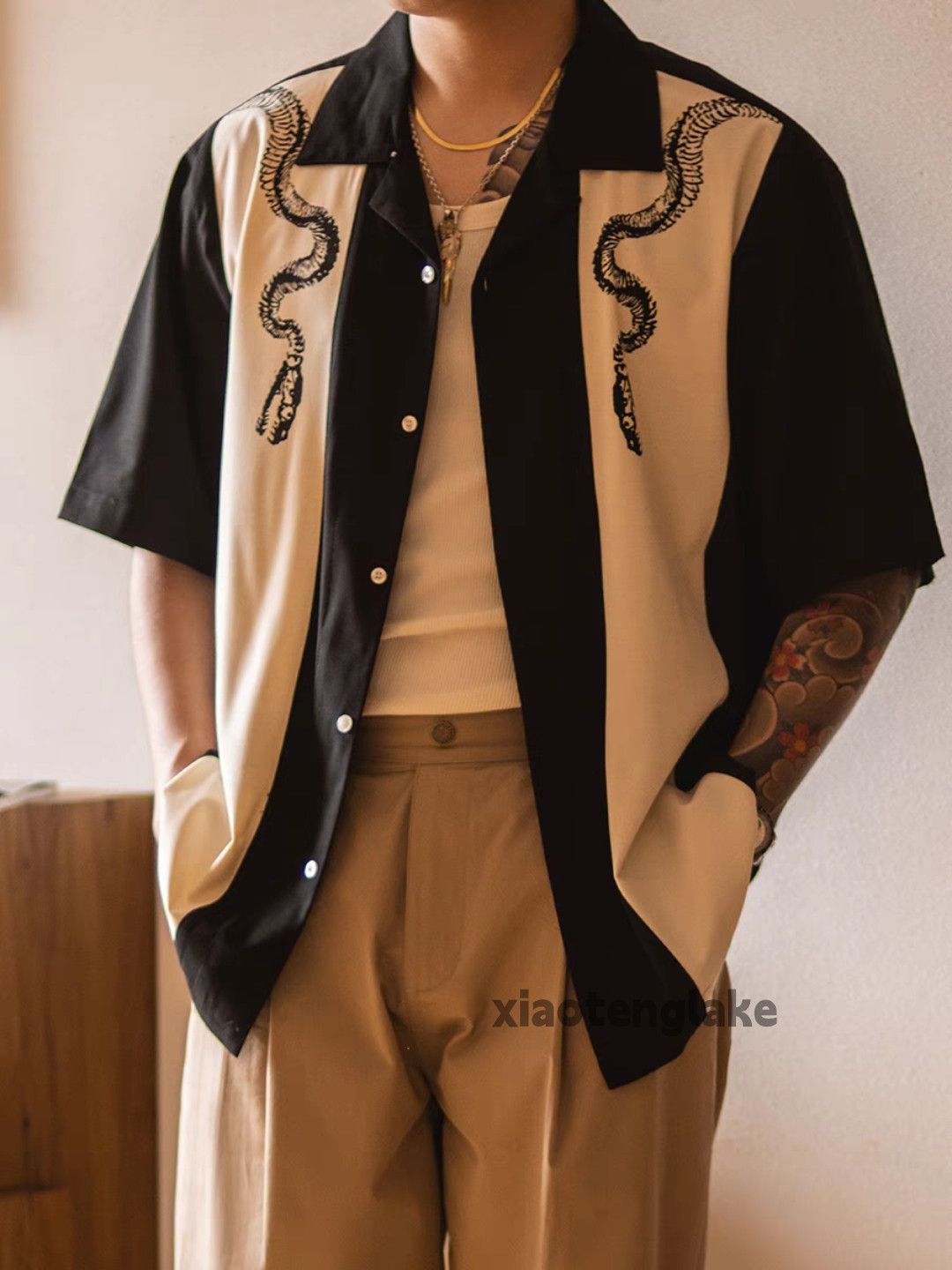 Unisex outdoor utility workwear Hawaiian aloha shirt