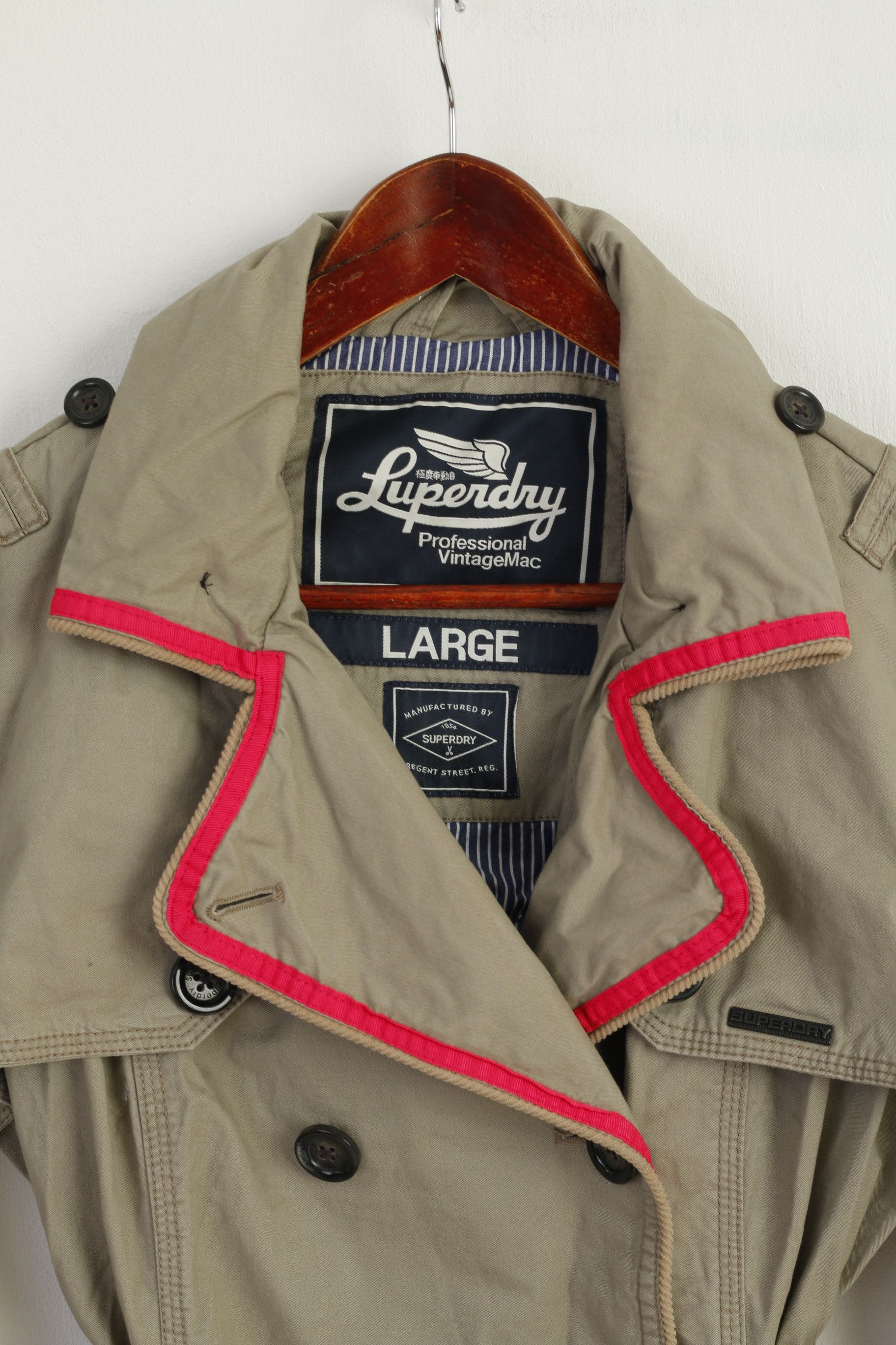 Superdry Superdry Women L (M) Jacket Beige Vintage Mac 7920 Size M / US 6-8 / IT 42-44 - 3 Thumbnail