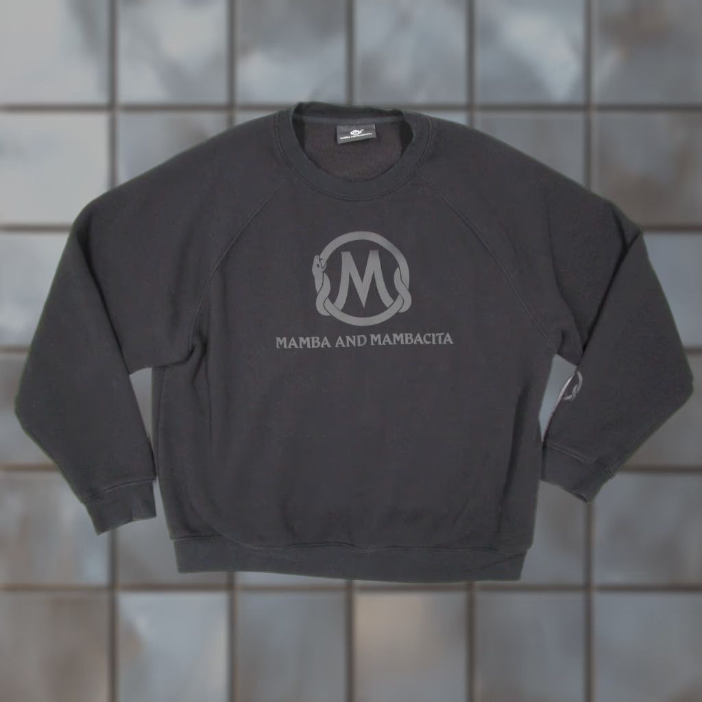 Vintage Mamba & Mambacita Sweatshirt Mens Large Black Matte Logo Crew Neck Pullover Fleece Size US L / EU 52-54 / 3 - 1 Thumbnail