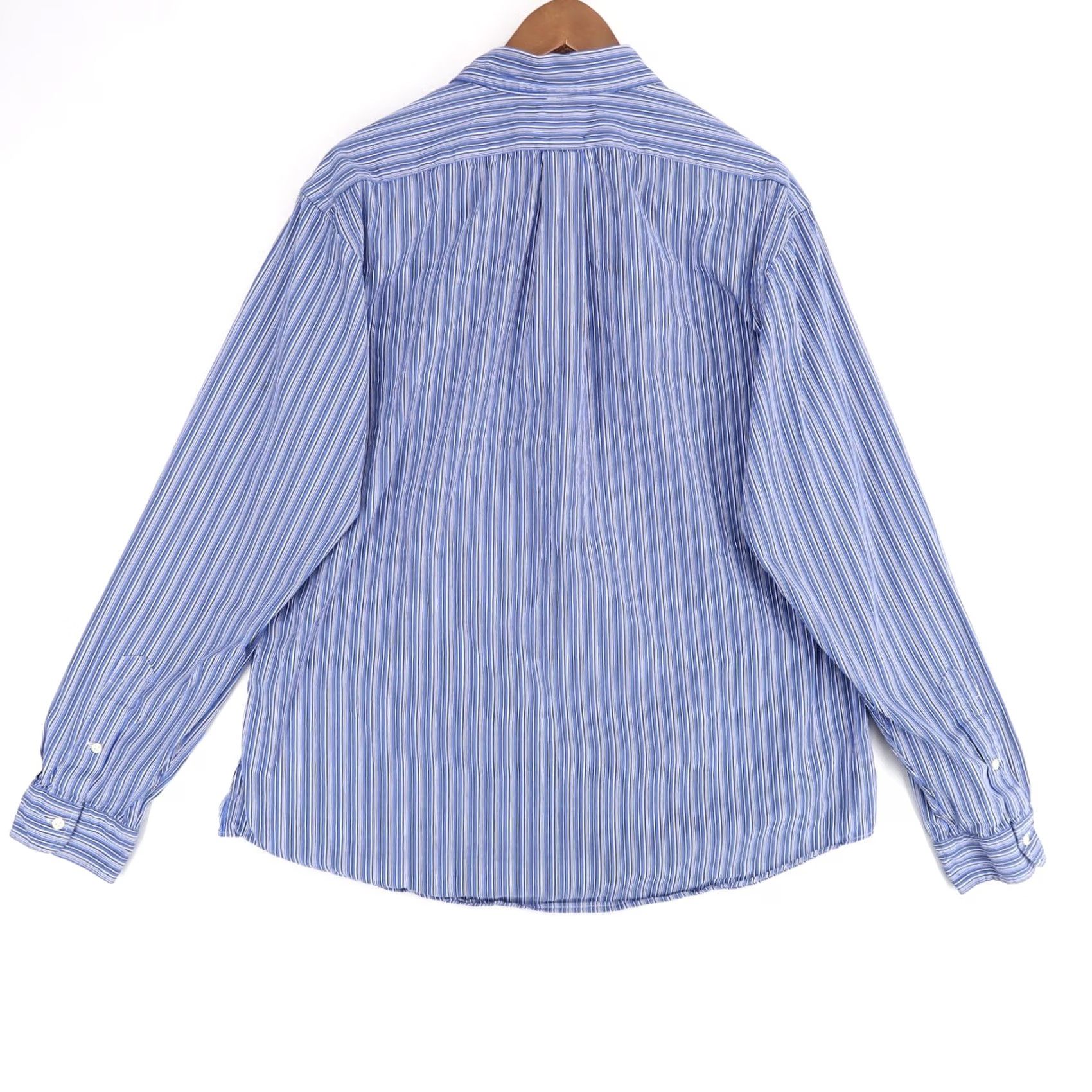 Ralph Lauren Ralph Lauren Shirt Mens XL Blue Striped Custom Fit Button-Down Long Sleeve Shirt Size US XL / EU 56 / 4 - 2 Thumbnail