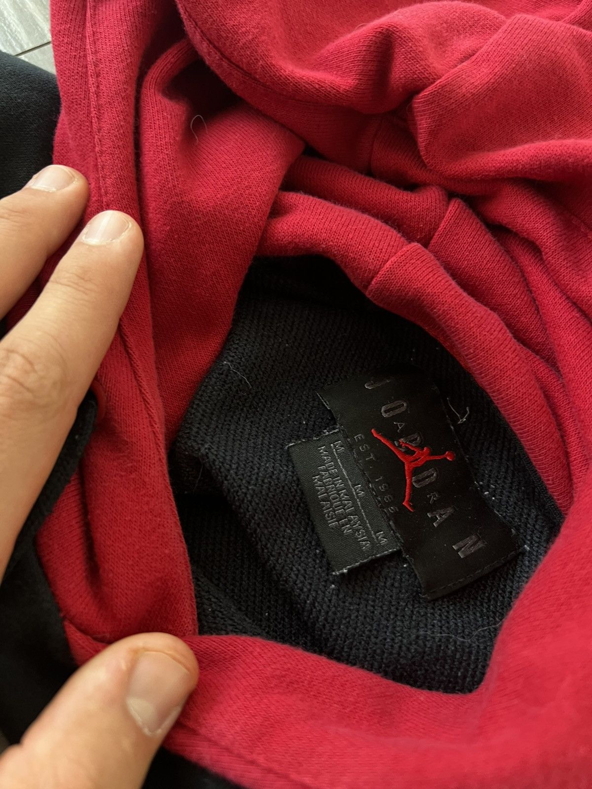 Jordan Brand Nike Air Jordan Jumpman Big Logo Red/Black Drill Y2k Hoodie Size US M / EU 48-50 / 2 - 16 Thumbnail