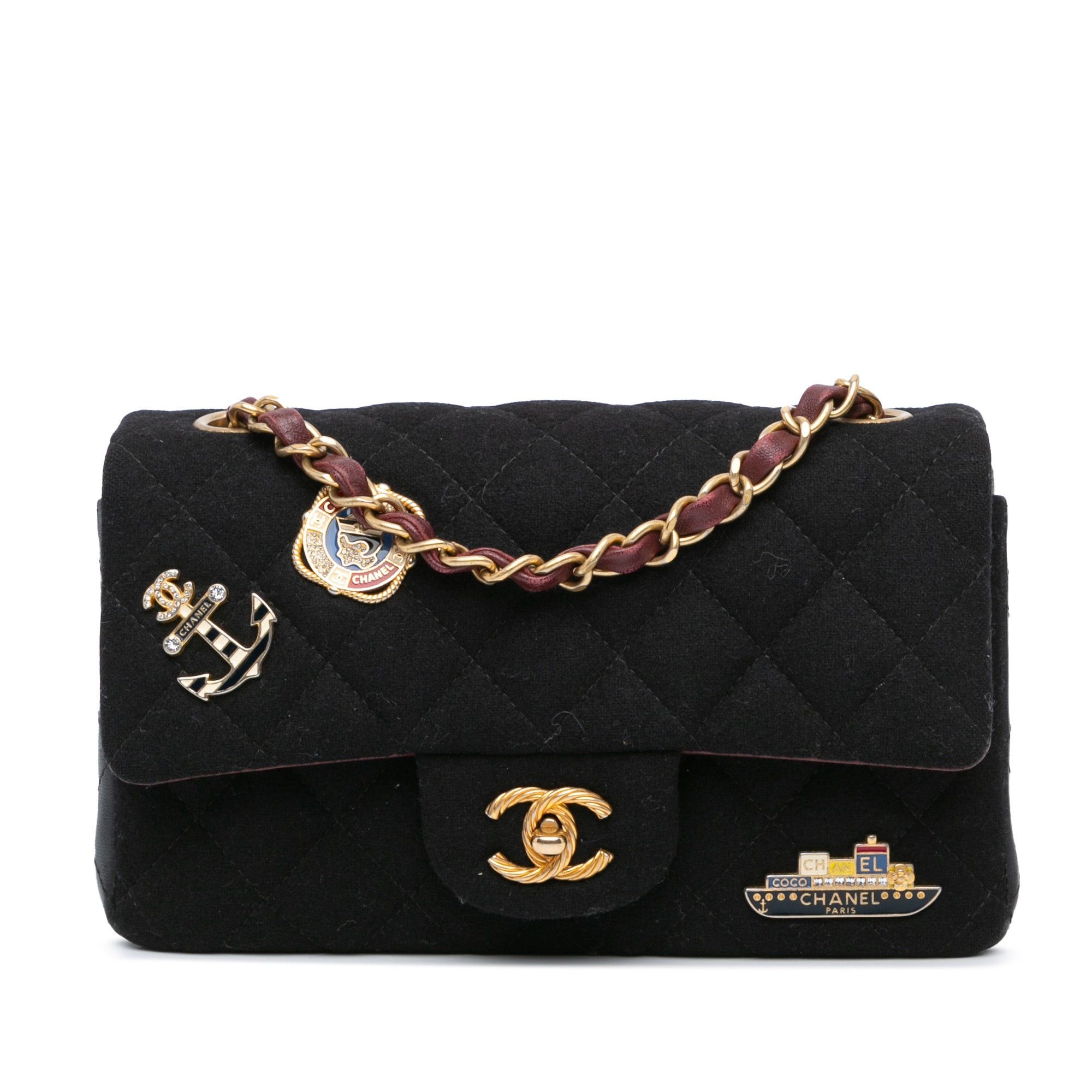 Chanel Chanel Mini Rectangular Felt Paris-Hamburg Charms Flap Black Size ONE SIZE - 1 Thumbnail