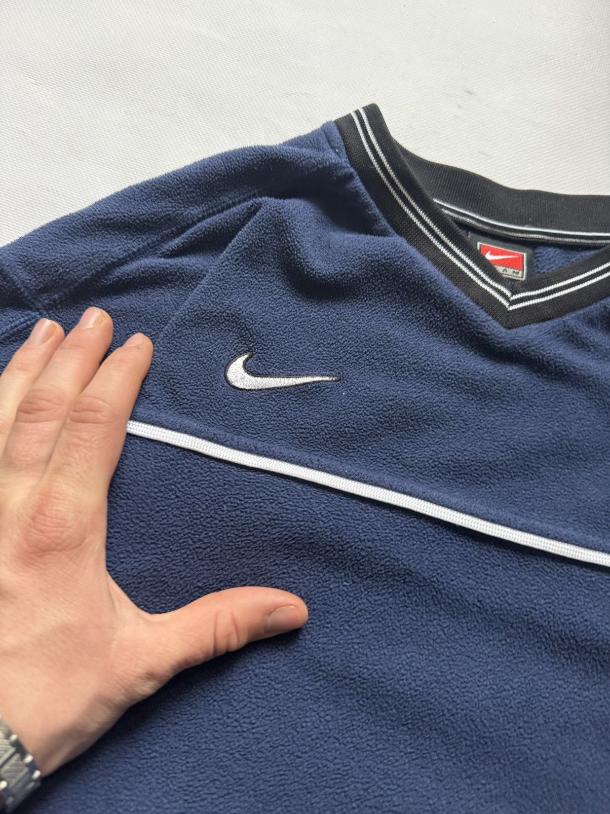 Nike Vintage Nike Center Swoosh Fleece Pullover — Y2K Aesthetic Size US M / EU 48-50 / 2 - 4 Thumbnail