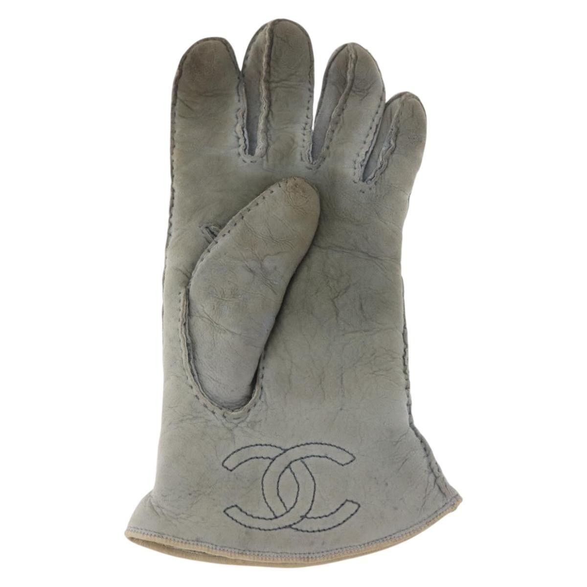 Chanel Chanel Gloves Mouton Blue CC Size ONE SIZE - 2 Thumbnail
