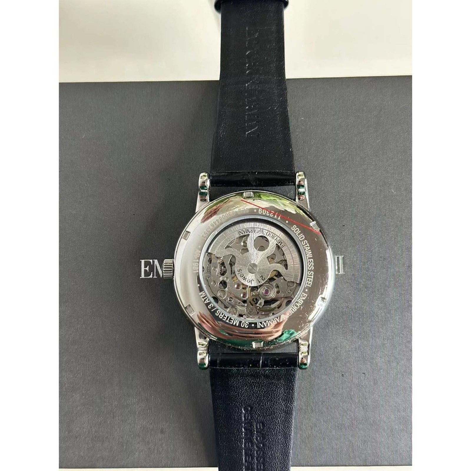 Emporio Armani Emporio Armani AR1981 Men Automatic Crocodile Leather Watch Size ONE SIZE - 4 Thumbnail