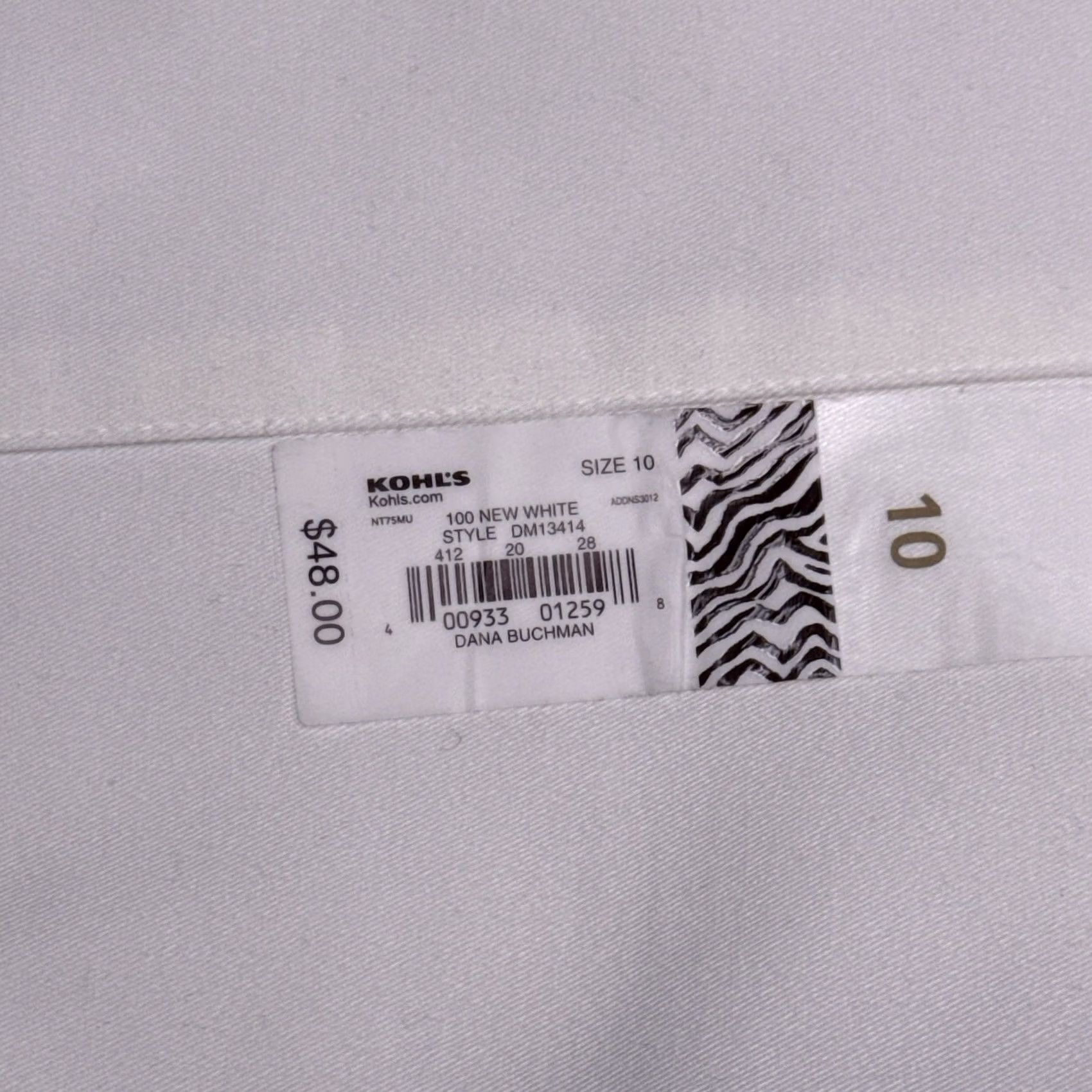 Vintage Dana Buchman Capri Pants Womens 10 White High Rise Stretch Belt New Size 32" / US 10 / IT 46 - 5 Thumbnail