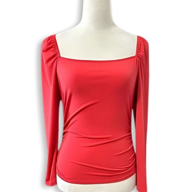 Other Abound Top Full Sleeve Stretchable Ruched Details Red M NWOT Size M / US 6-8 / IT 42-44 - 2 Thumbnail