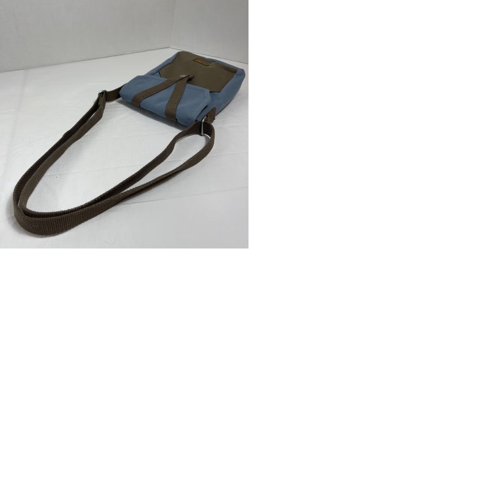 Vintage L.L. Bean Unisex Bag Crossbody Travel Canvas Blue Brown 509627 Pouch Utility Small" Size ONE SIZE - 10 Thumbnail