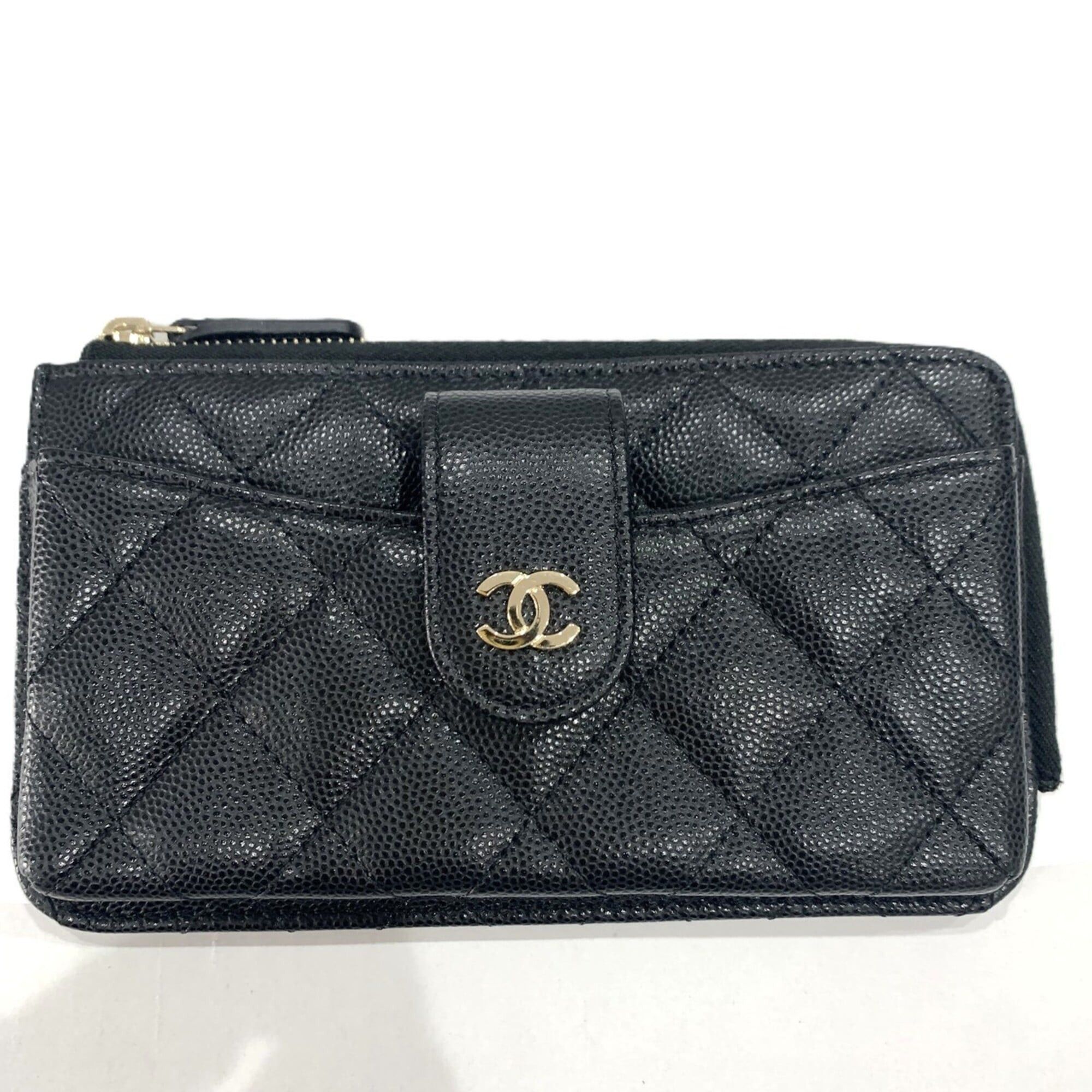 Chanel Chanel Caviar Skin Phone Card Case Timeless Classic 3 Black Matelassé CHANEL Size ONE SIZE - 1 Thumbnail