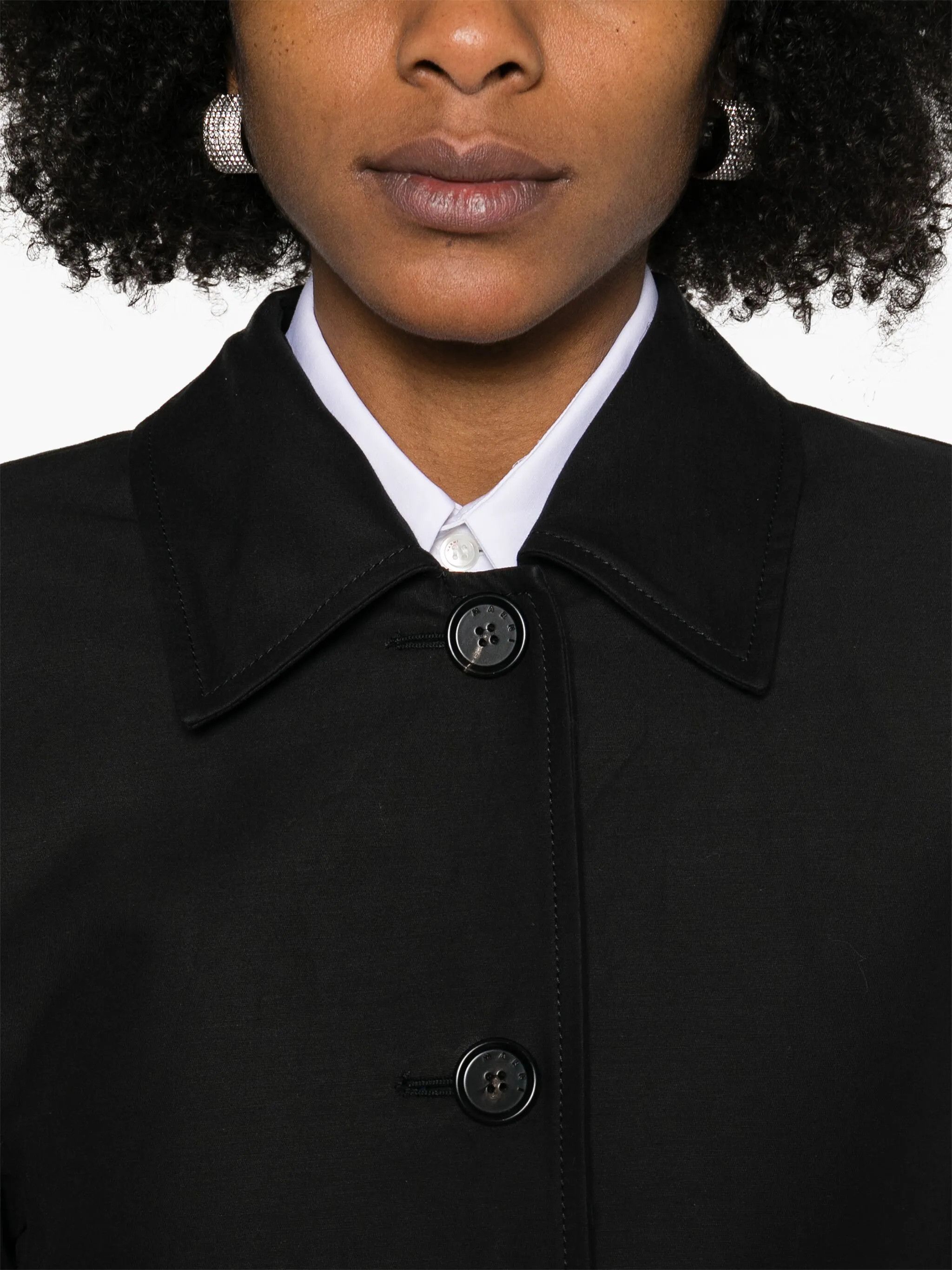 Marni o1s22i1n0525 Cotton Raincoat in Black Size XS / US 0-2 / IT 36-38 - 5 Thumbnail
