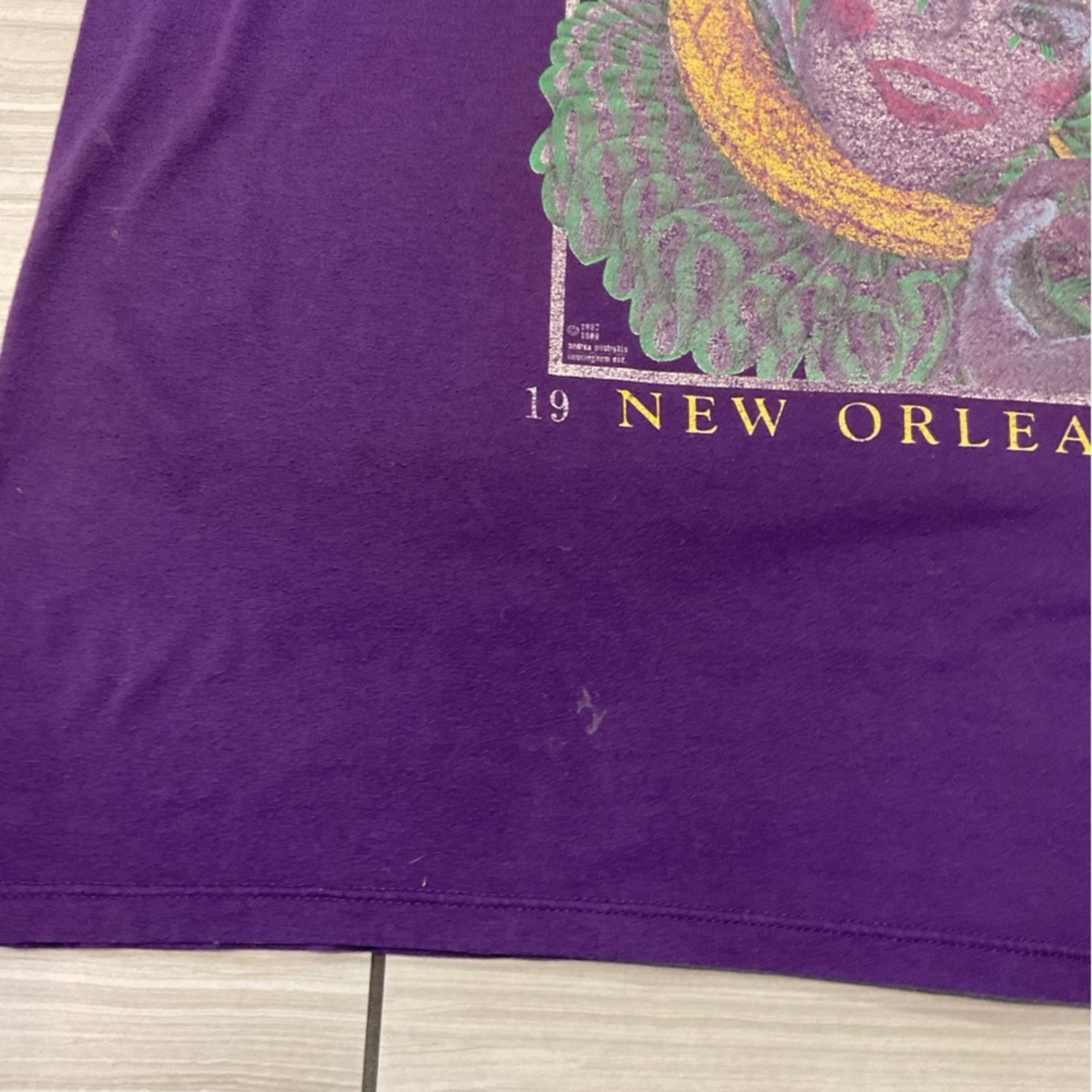 Jerzees Vintage 1990 Mardi Gras New Orleans Mystic Masquerade TShirt Size US XL / EU 56 / 4 - 6 Thumbnail
