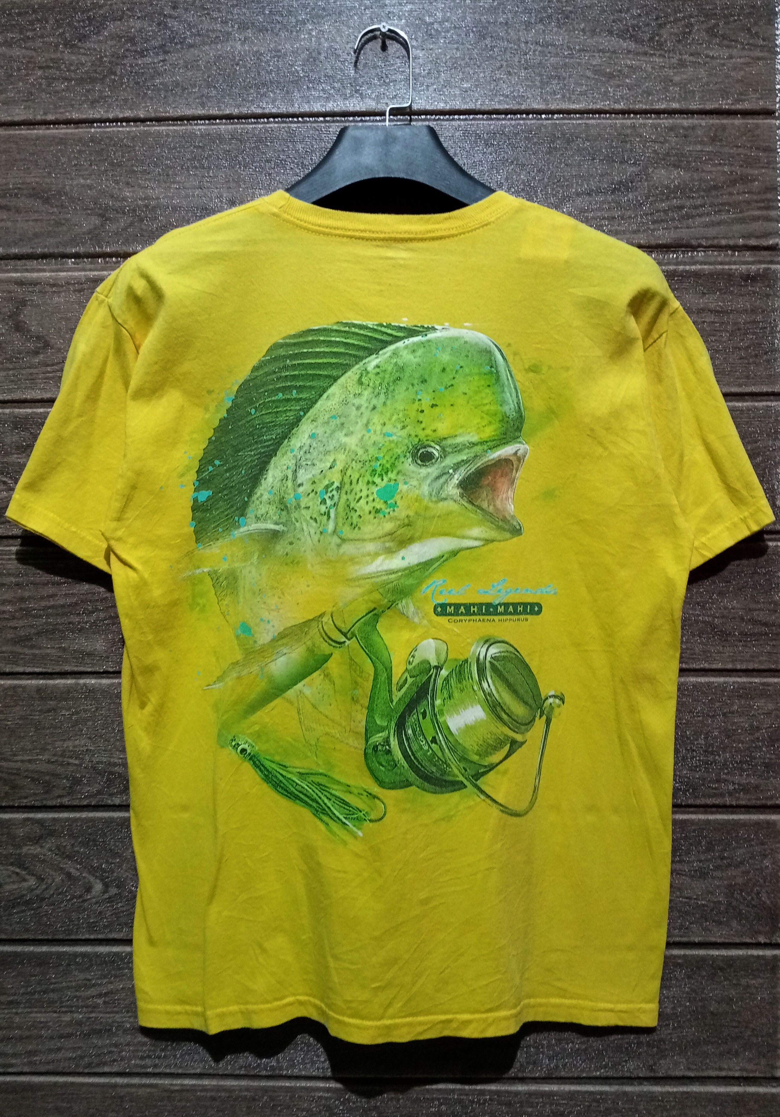 Boys Size S Reel Legends Mariner Print Fishing Shirt