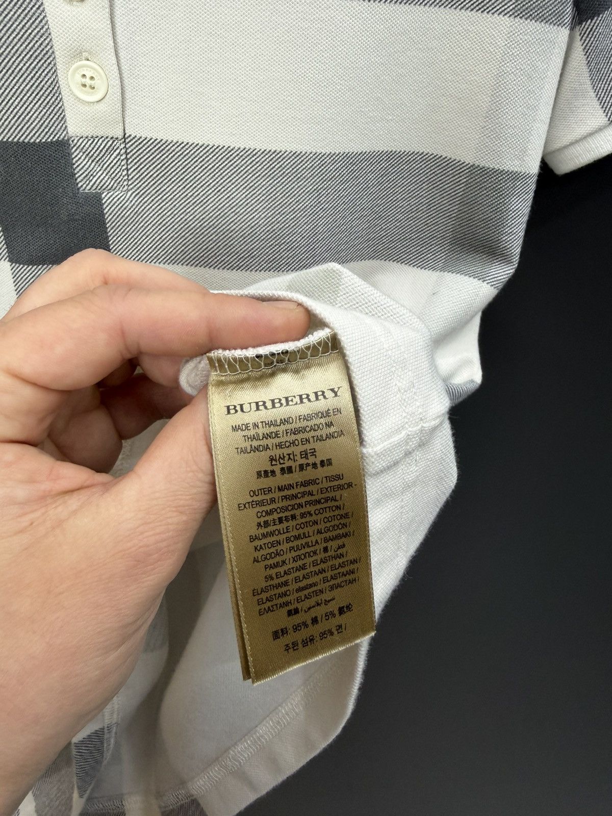 Burberry Burberry London Nova Check Polo Shirt White Grey XS Size XS / US 0-2 / IT 36-38 - 7 Thumbnail