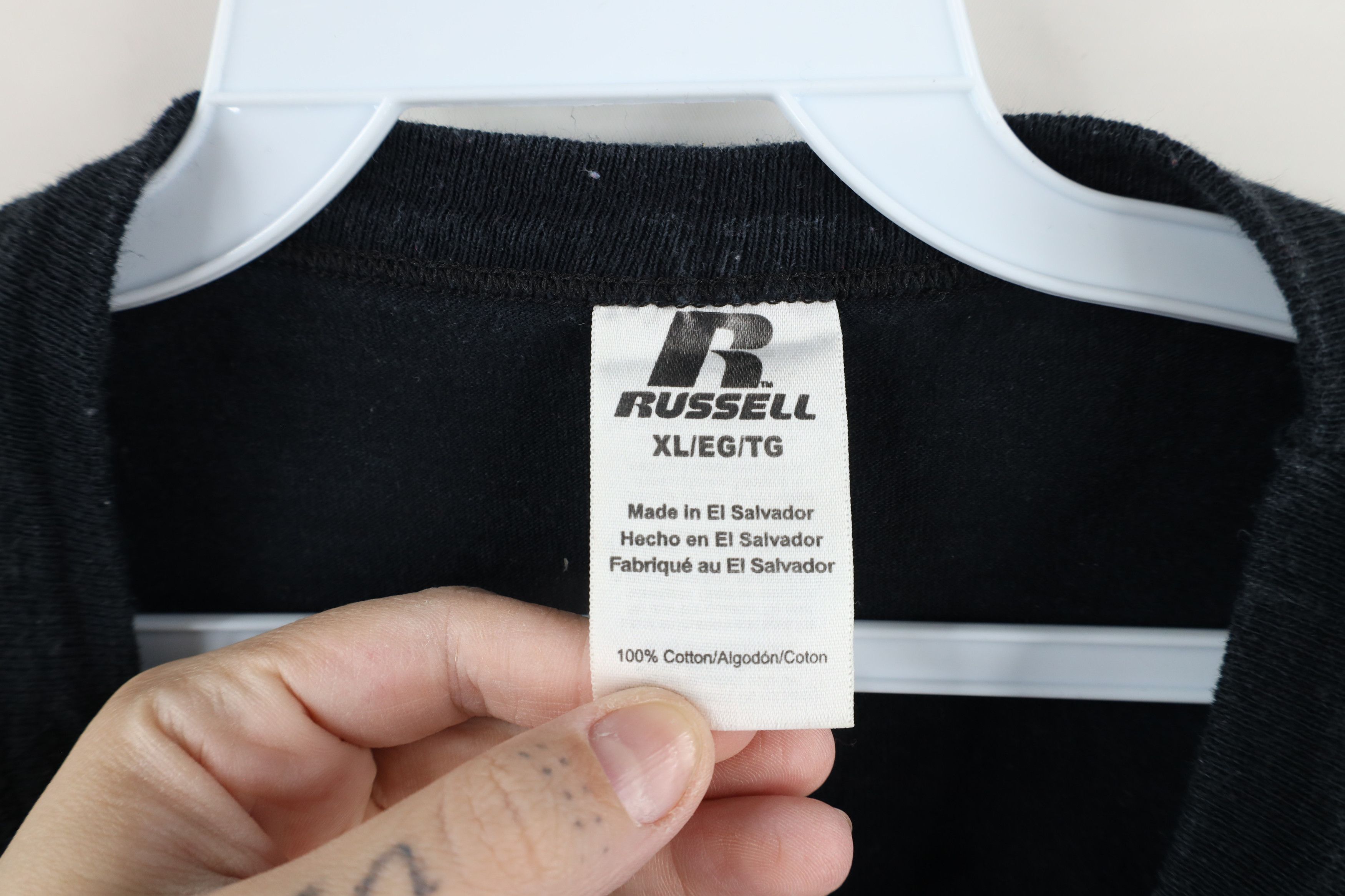 Russell Athletic × Vintage Vintage Russell Athletic Short Sleeve T-Shirt Black Cotton Size US XL / EU 56 / 4 - 6 Thumbnail
