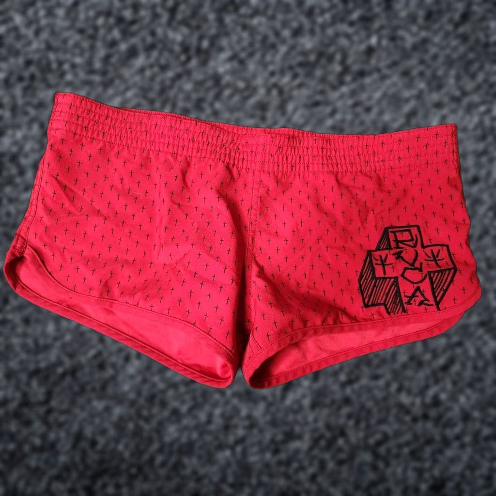 RVCA RVCA Va Essential Womens 28 Artist Series Cross Tattoo Sport Short Shirt Sports Womens 28 Red Shorts Mens? Size 28" / US 6 / IT 42 - 1 Thumbnail