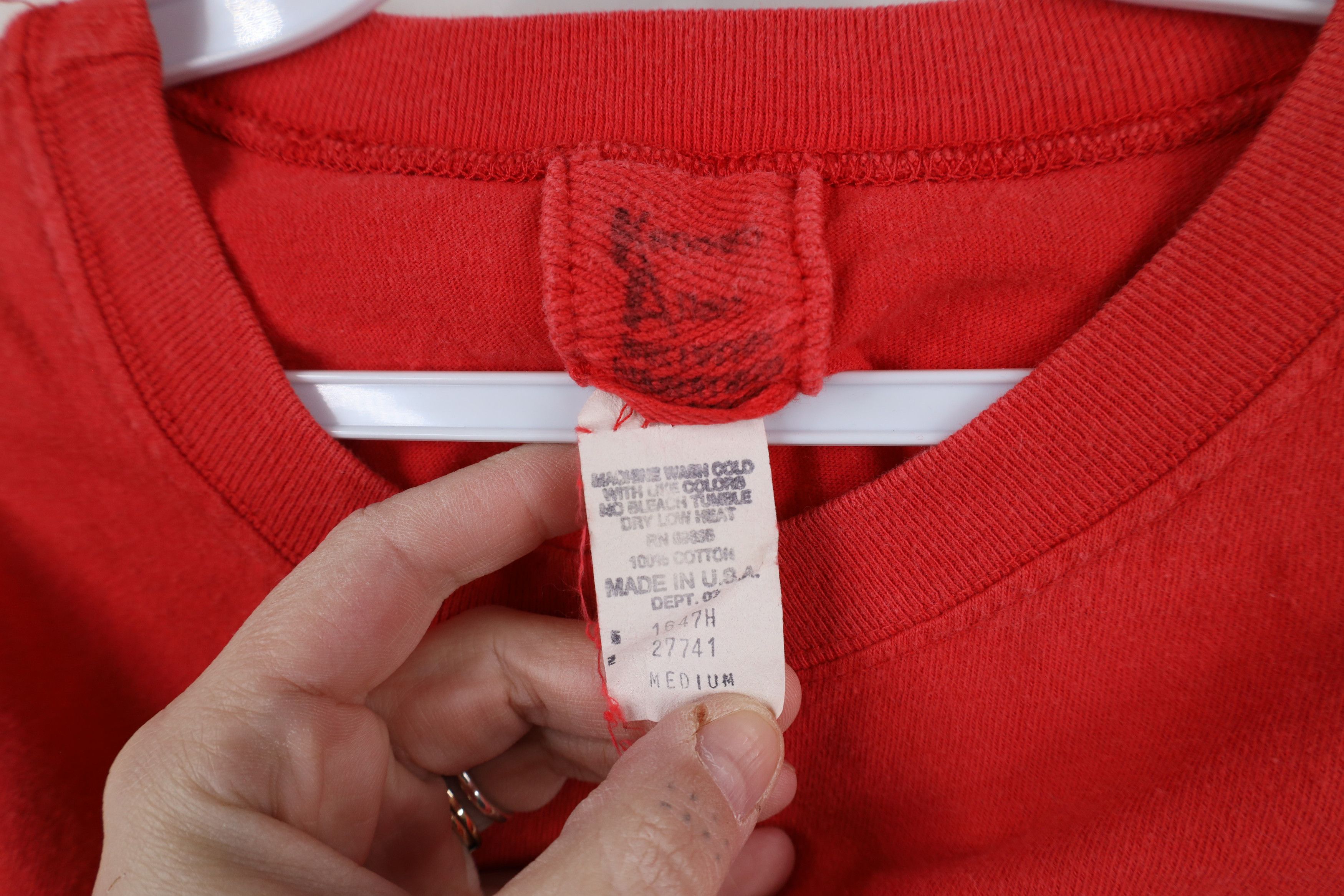 Vintage Vintage 90s Streetwear Blank Short Sleeve T-Shirt USA Red Size US M / EU 48-50 / 2 - 7 Thumbnail
