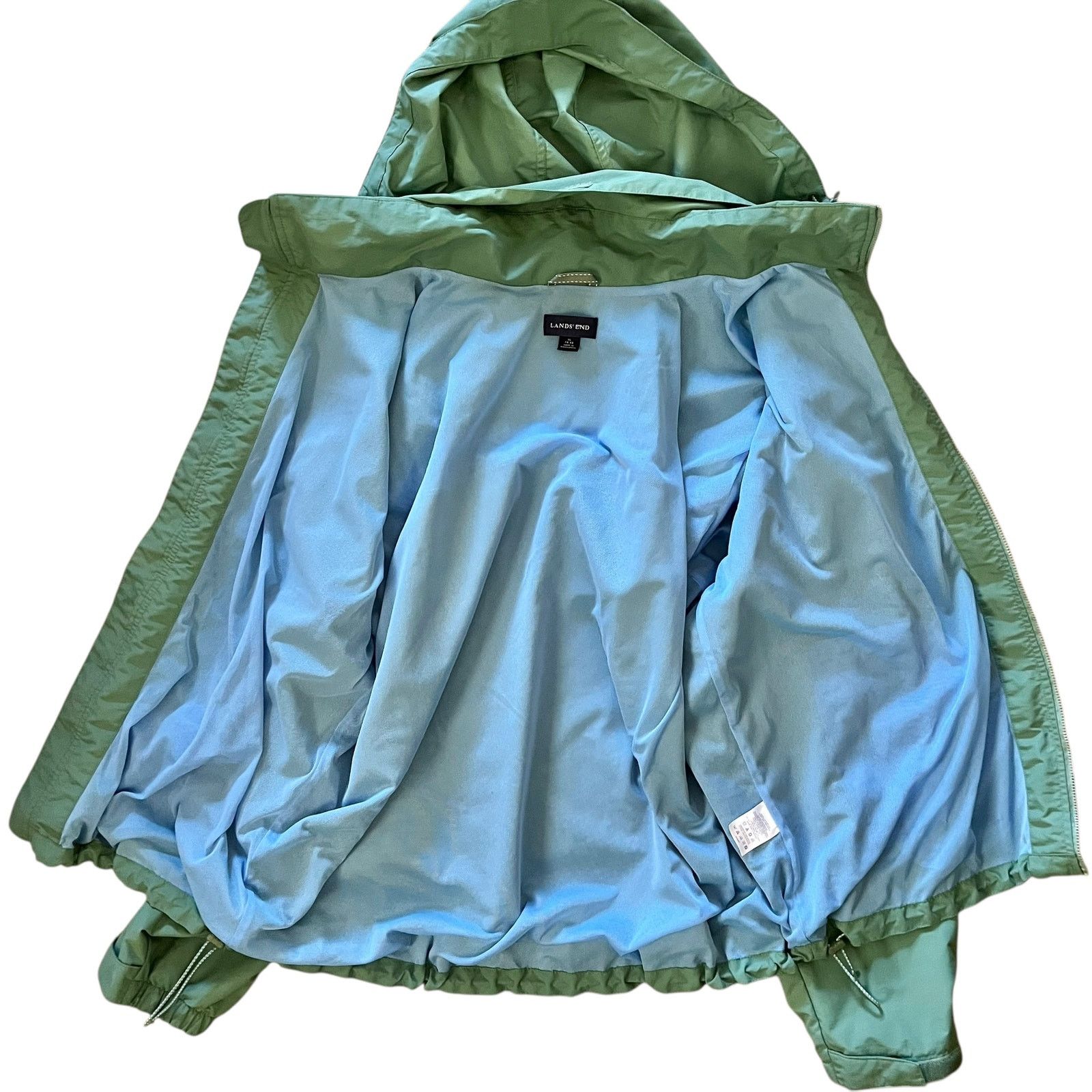 Lands' End Lands' End Convertible Green Hooded Windbreaker Rain Jacket Size US XL / EU 56 / 4 - 3 Thumbnail