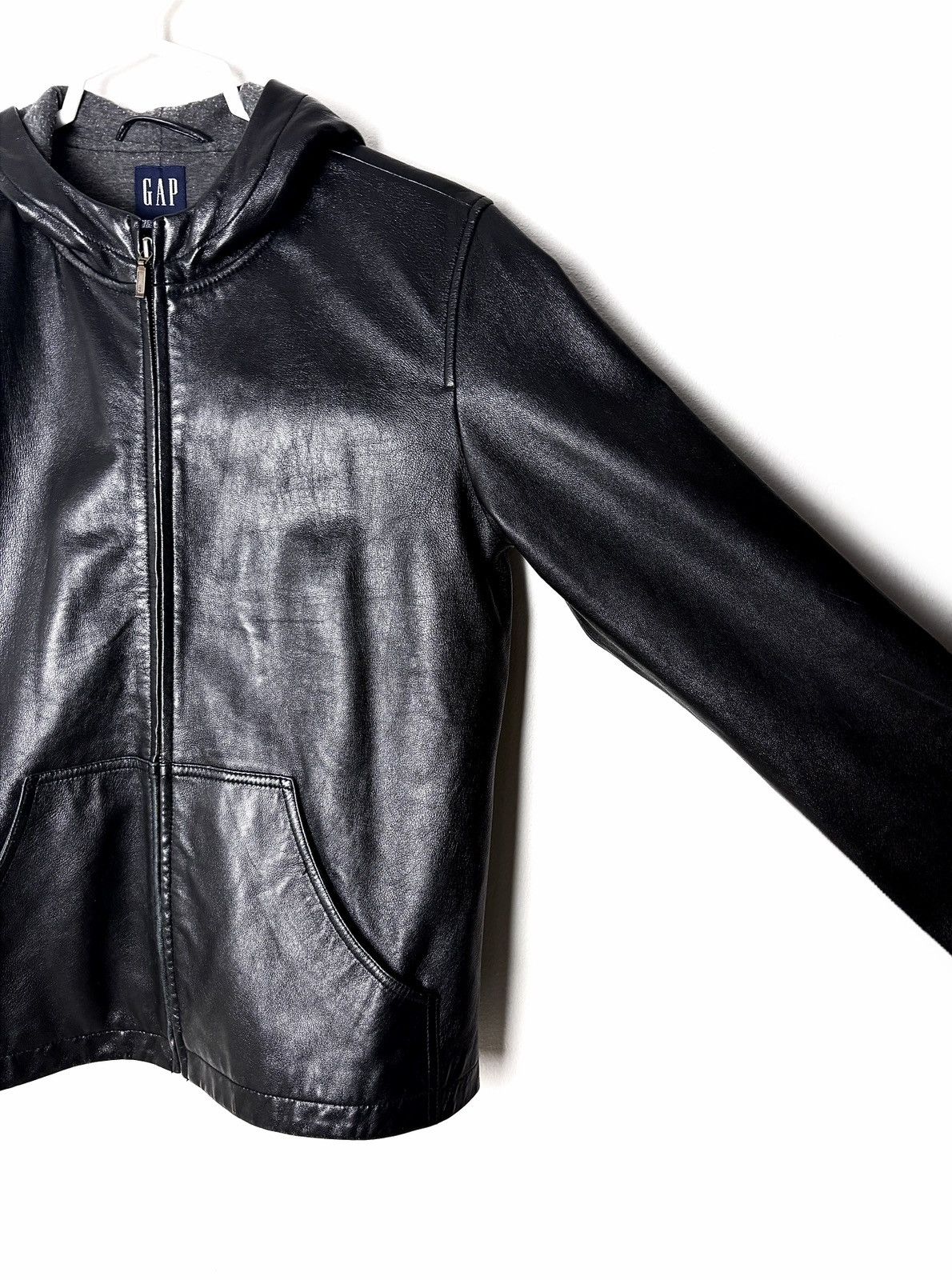 Gap GAP Lamb Leather Hooded Jacket Size US M / EU 48-50 / 2 - 7 Thumbnail