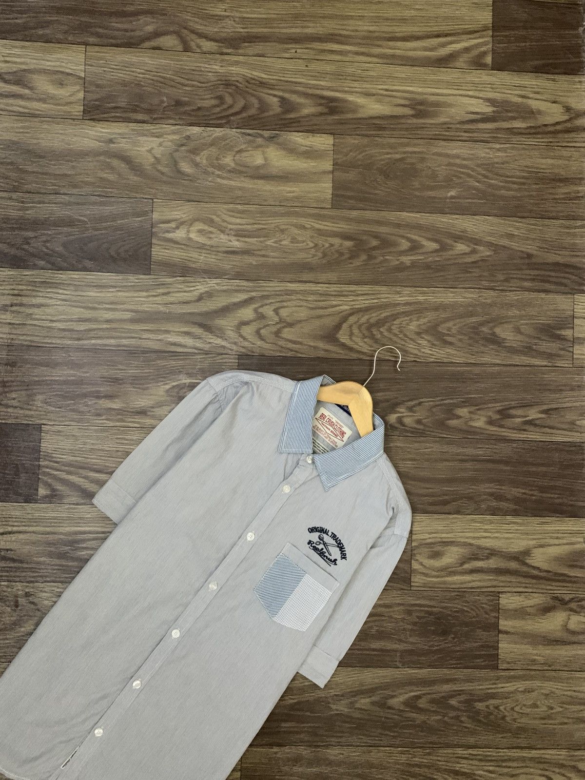 Japanese Brand Mens Shirt REAL CRUSH CLOTHING Cotton Stripe Short Sleeve Size US L / EU 52-54 / 3 - 1 Thumbnail
