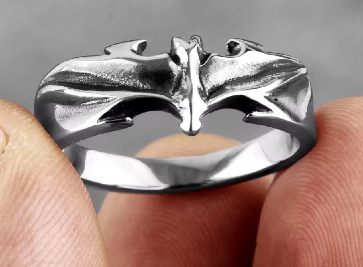 Jewelry GOTHIC Silver Bat Ring – Bold Statement Piece, Size 7-11, Size ONE SIZE - 1 Thumbnail