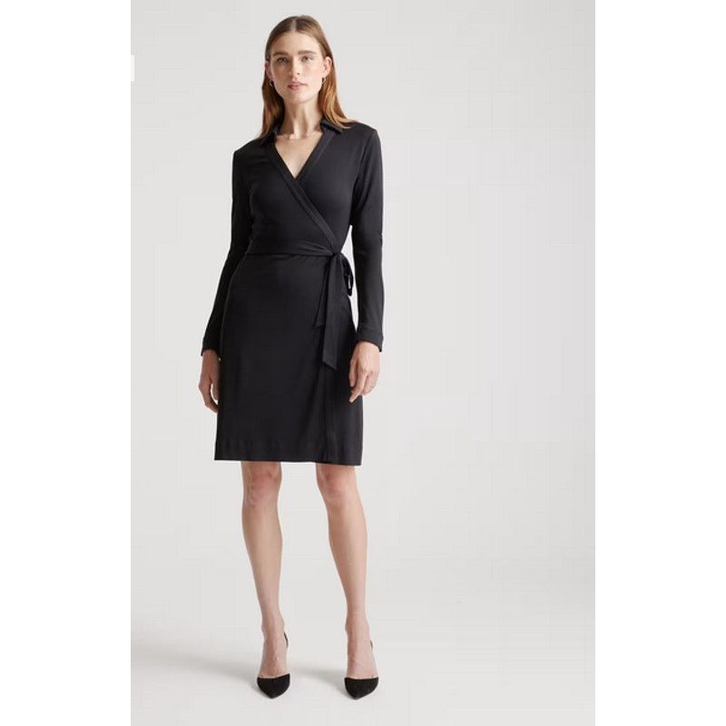 Quince Quince 100% Silk Jersey Mini Wrap Dress Black Size S NWT Size S / US 4 / IT 40 - 1 Thumbnail