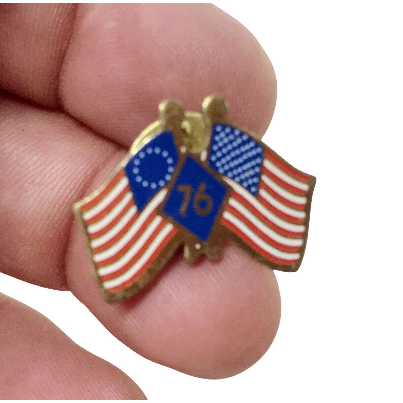 Other 1976 Bicentennial AMERICAN FLAGS w '76' Lapel Pin Size ONE SIZE - 4 Thumbnail