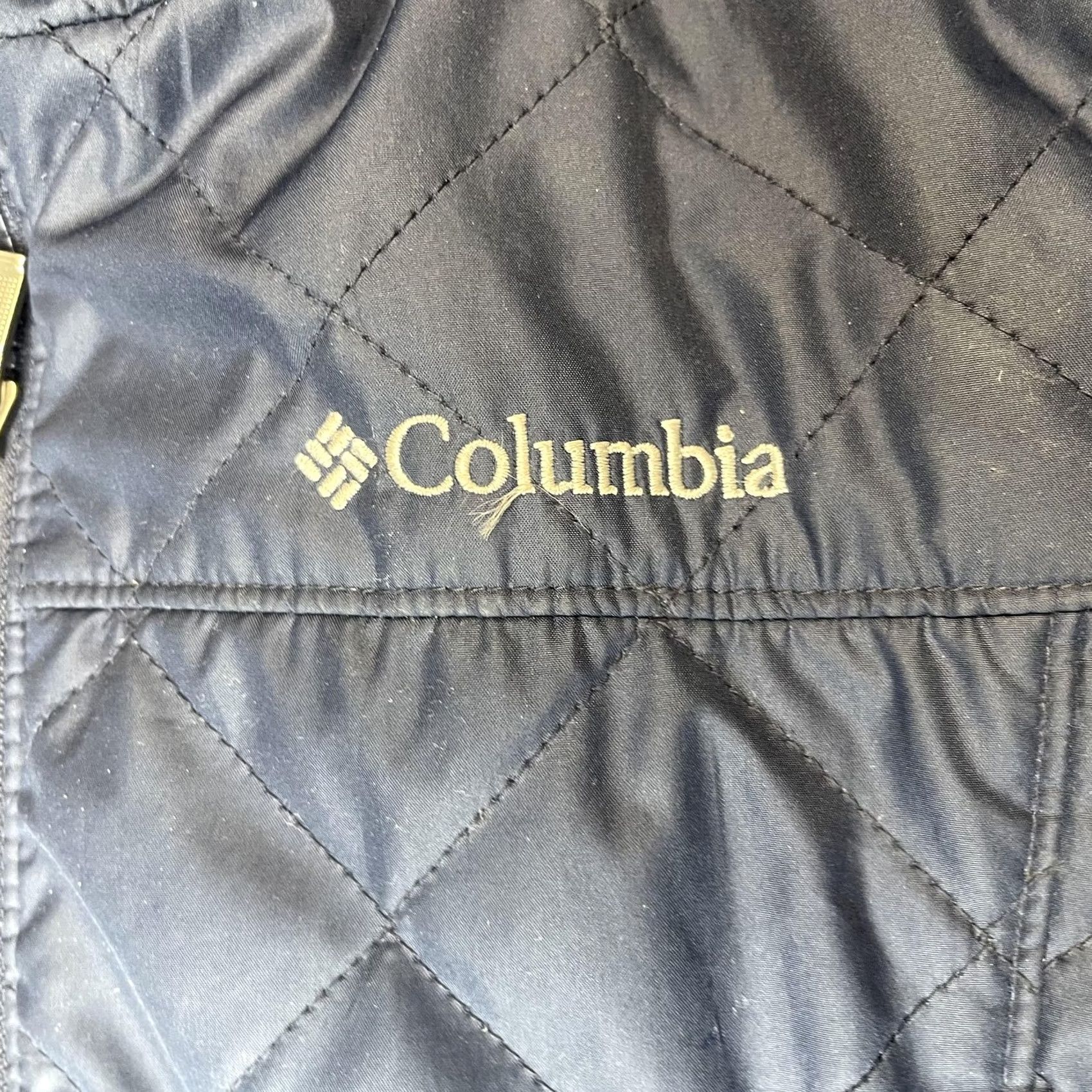 Vintage Columbia Jacket Womens Medium Blue Hooded Quilted Fleece Lined Winter Long Coat Size M / US 6-8 / IT 42-44 - 4 Thumbnail